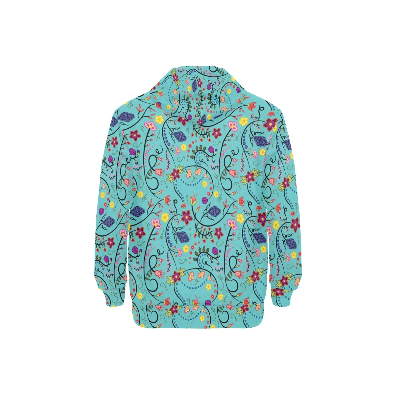 Fresh Fleur Sky Men's Long Sleeve Fleece Hoodie
