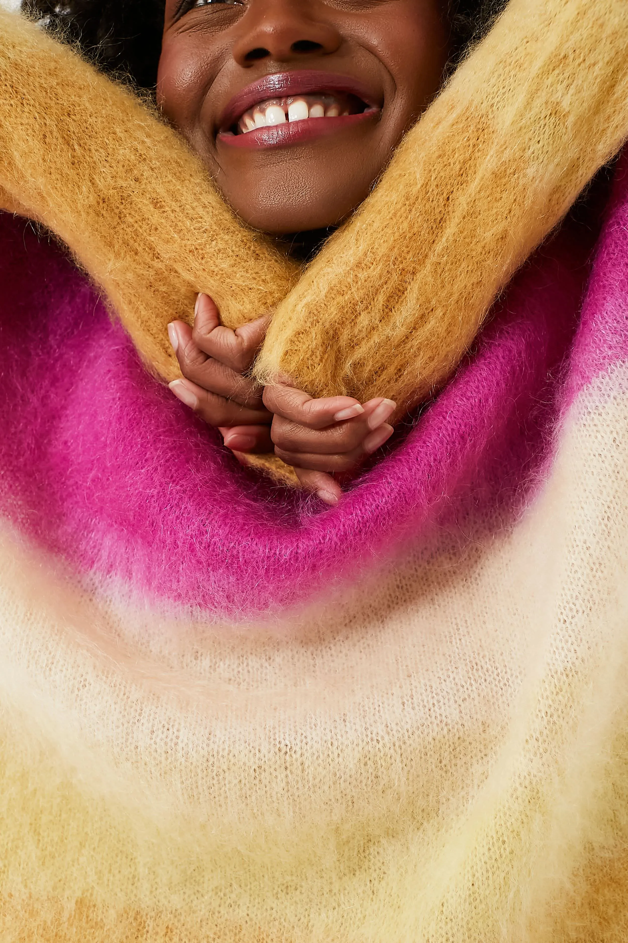 Fuchsia and Yellow Drussell Sweater