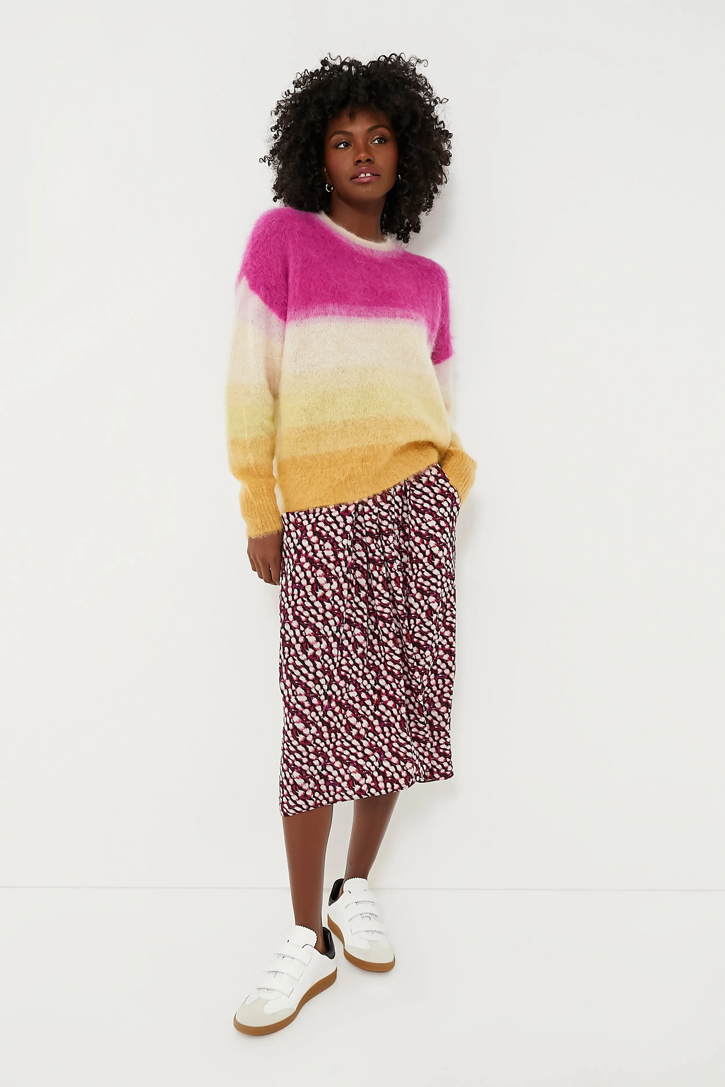 Fuchsia and Yellow Drussell Sweater