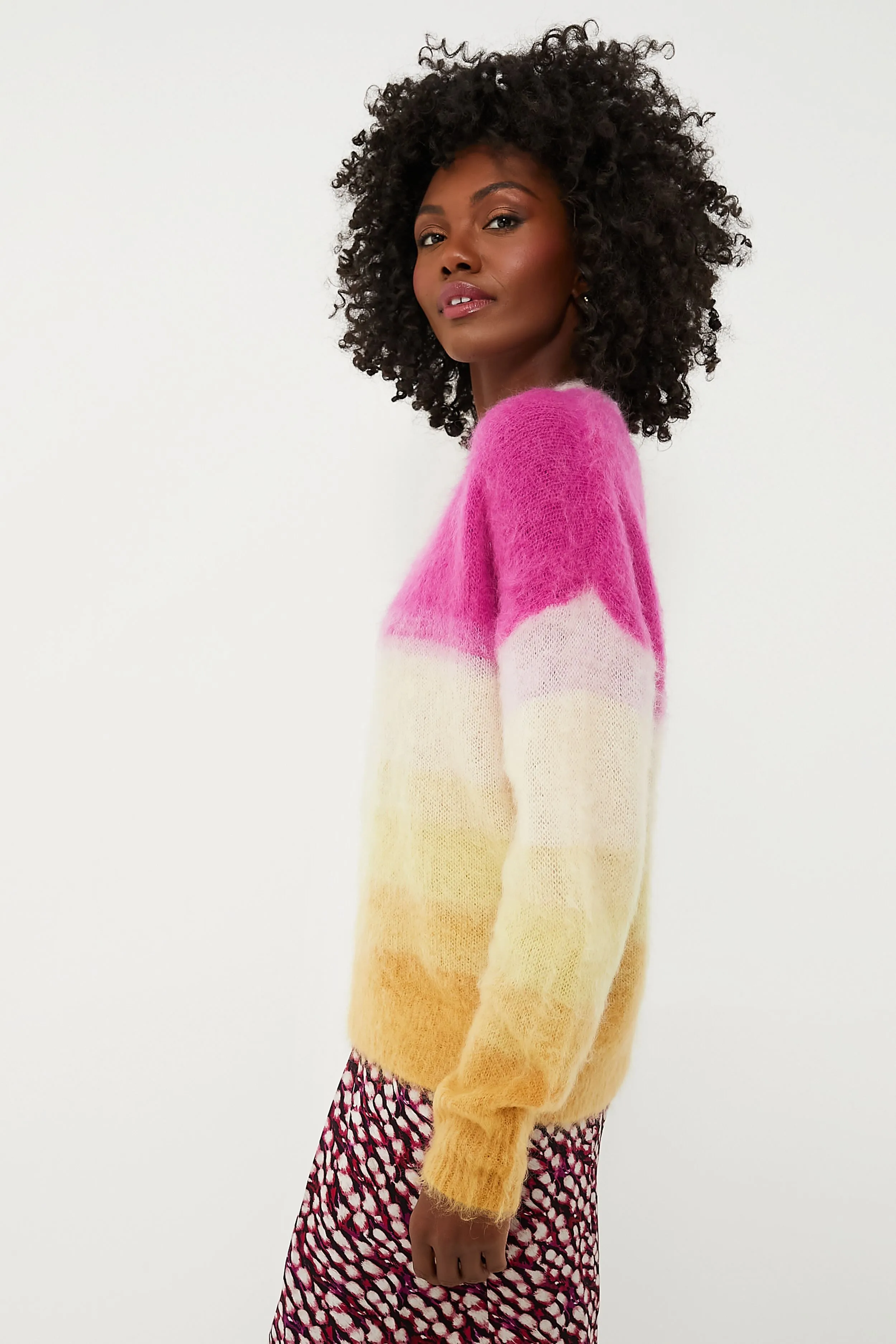 Fuchsia and Yellow Drussell Sweater