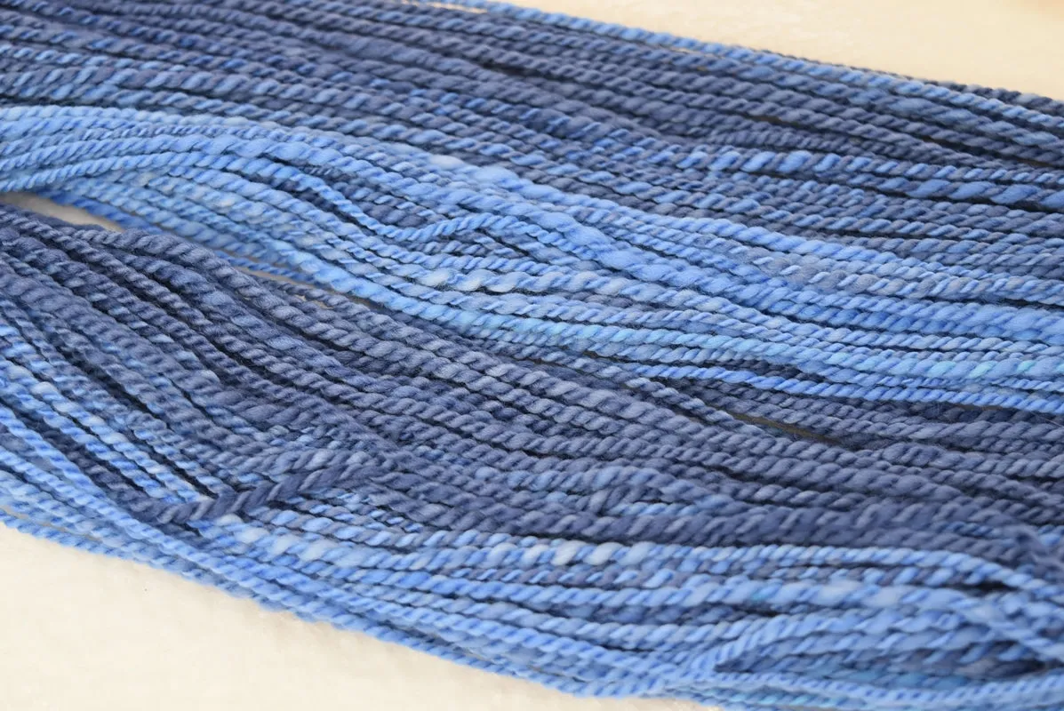 Hand Spun Tasmanian Merino Wool Chunky Yarn in Smokey Blue