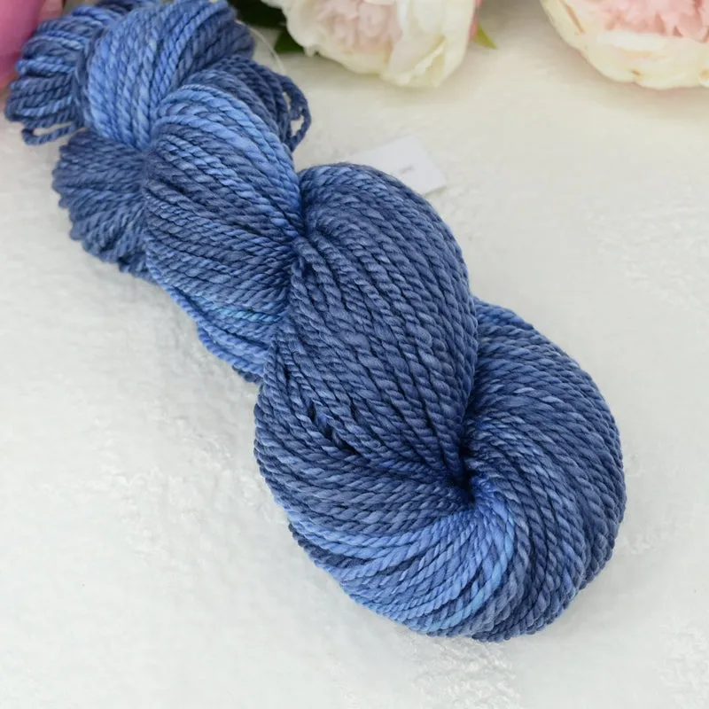 Hand Spun Tasmanian Merino Wool Chunky Yarn in Smokey Blue