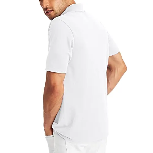 Hanes Men's Short Sleeve X-Temp W/ FreshIQ Polo, White, Medium