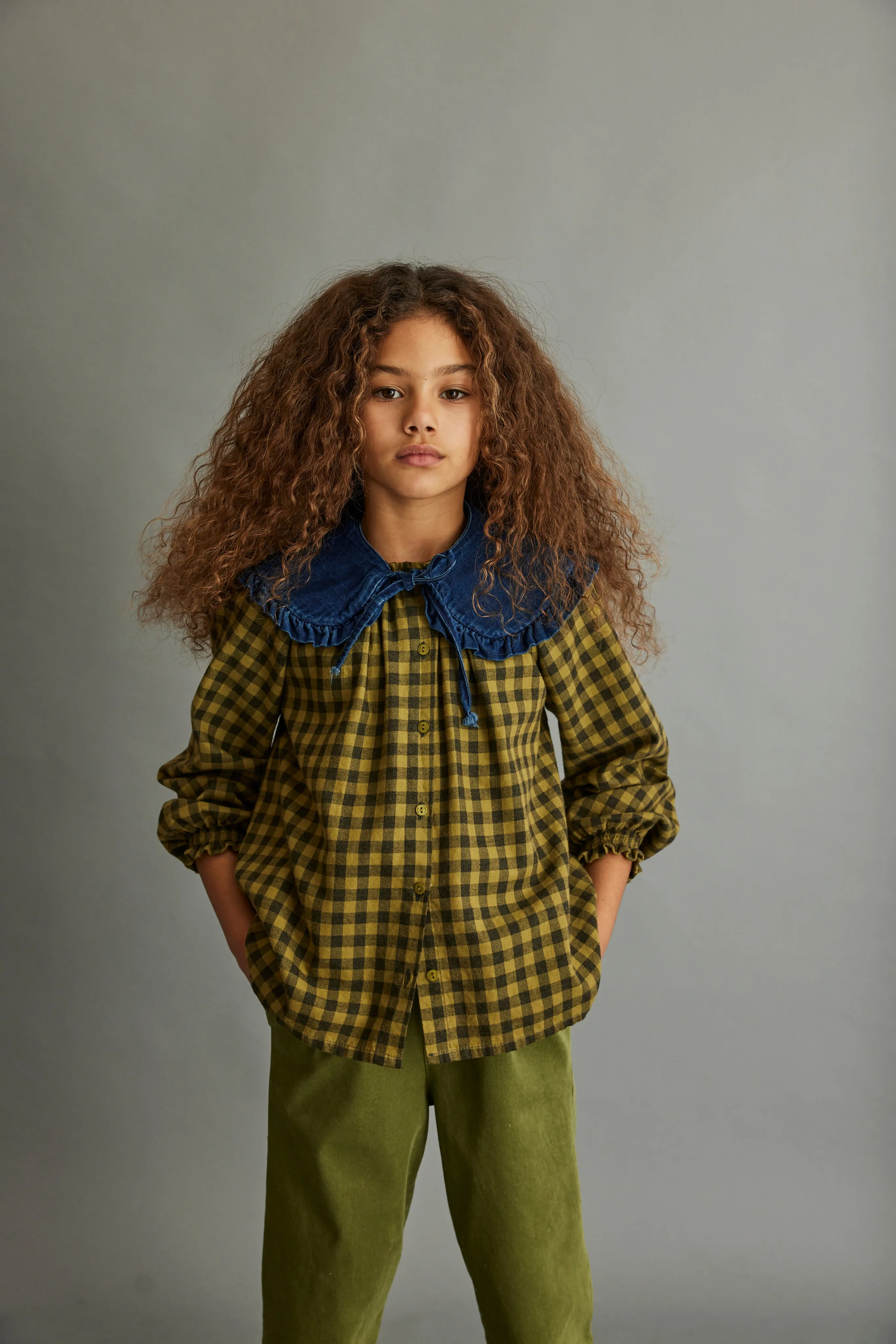 HERRINGBONE DENIM COLLAR