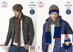 King Cole Double Knitting Pattern - Mens Accessories (5265)