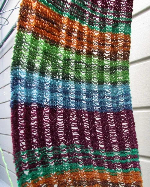 Lacy Dropstitch Scarf, Beginners Knitting Pattern