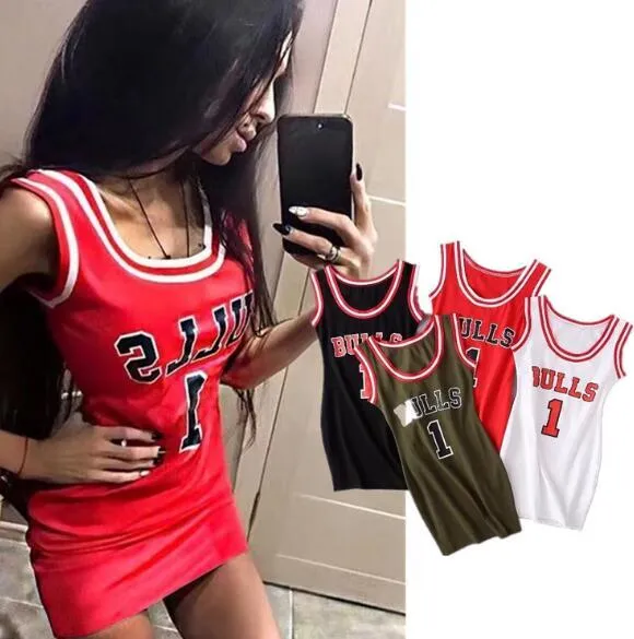 Ladies bulls tank sports fashion bodycon dress