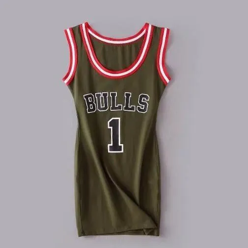 Ladies bulls tank sports fashion bodycon dress