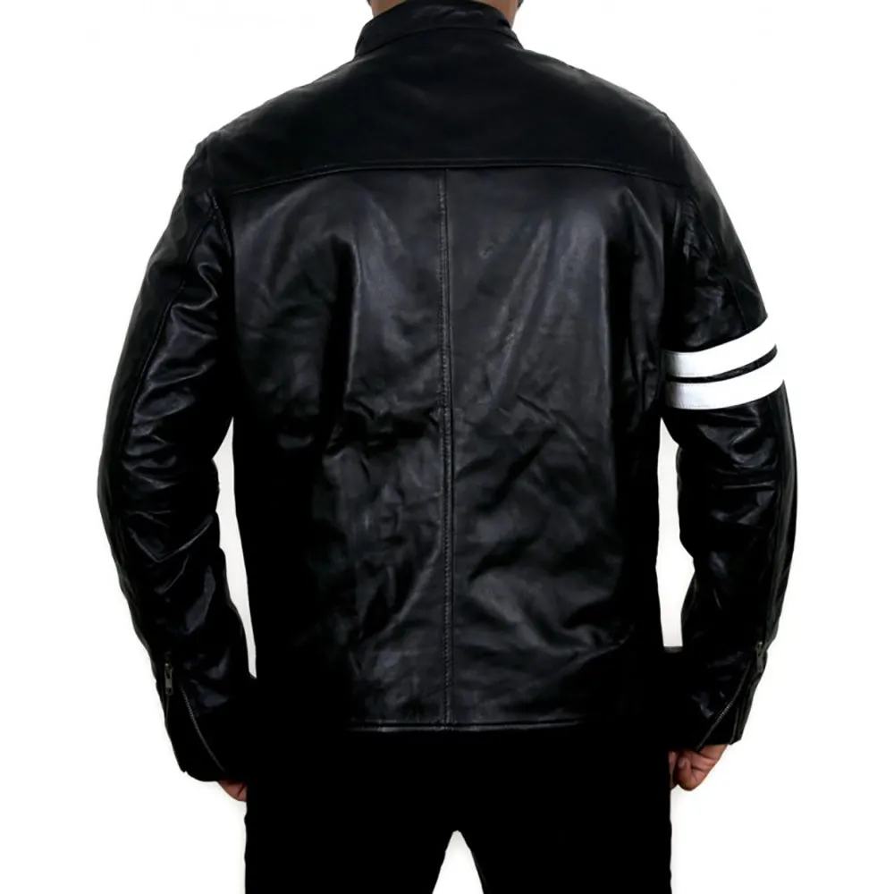 Leather Jackets Hub Mens Genuine Lambskin Leather Jacket (Black, Racer Jacket) - 1501163