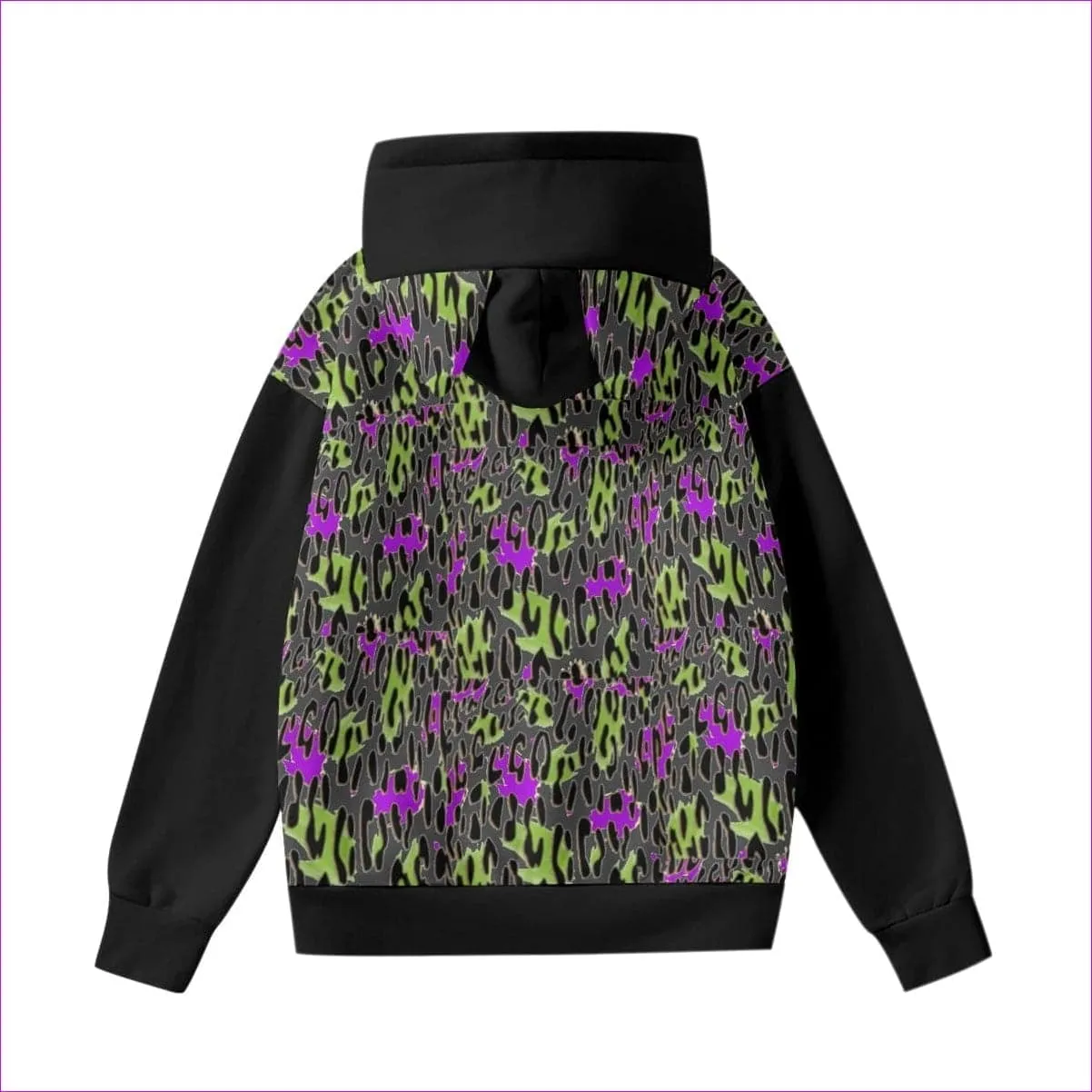 Leopard Splash Grundge Purr Women’s Hoodie With Decorative Ears