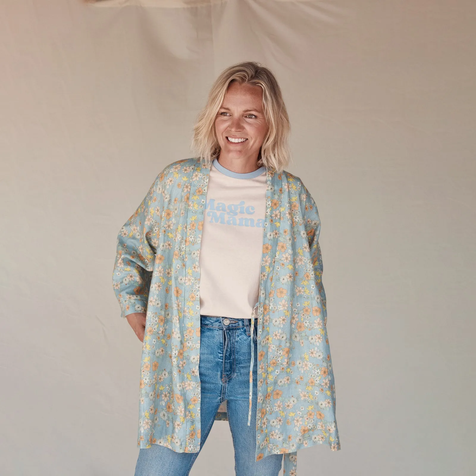 Love Child Short Linen Robe