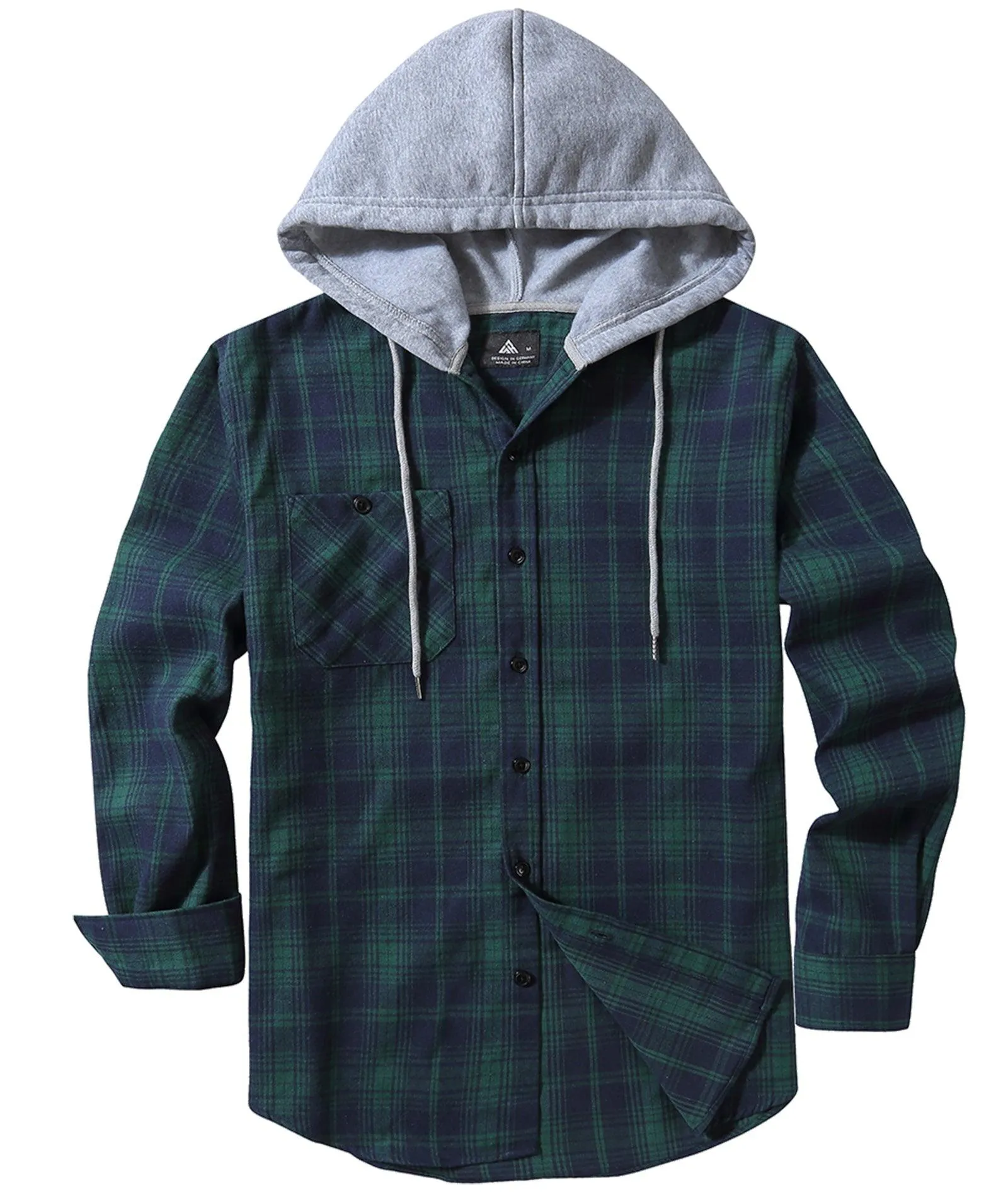 Men's Button Up Flannel Plaid Shirt-CFMMX20007