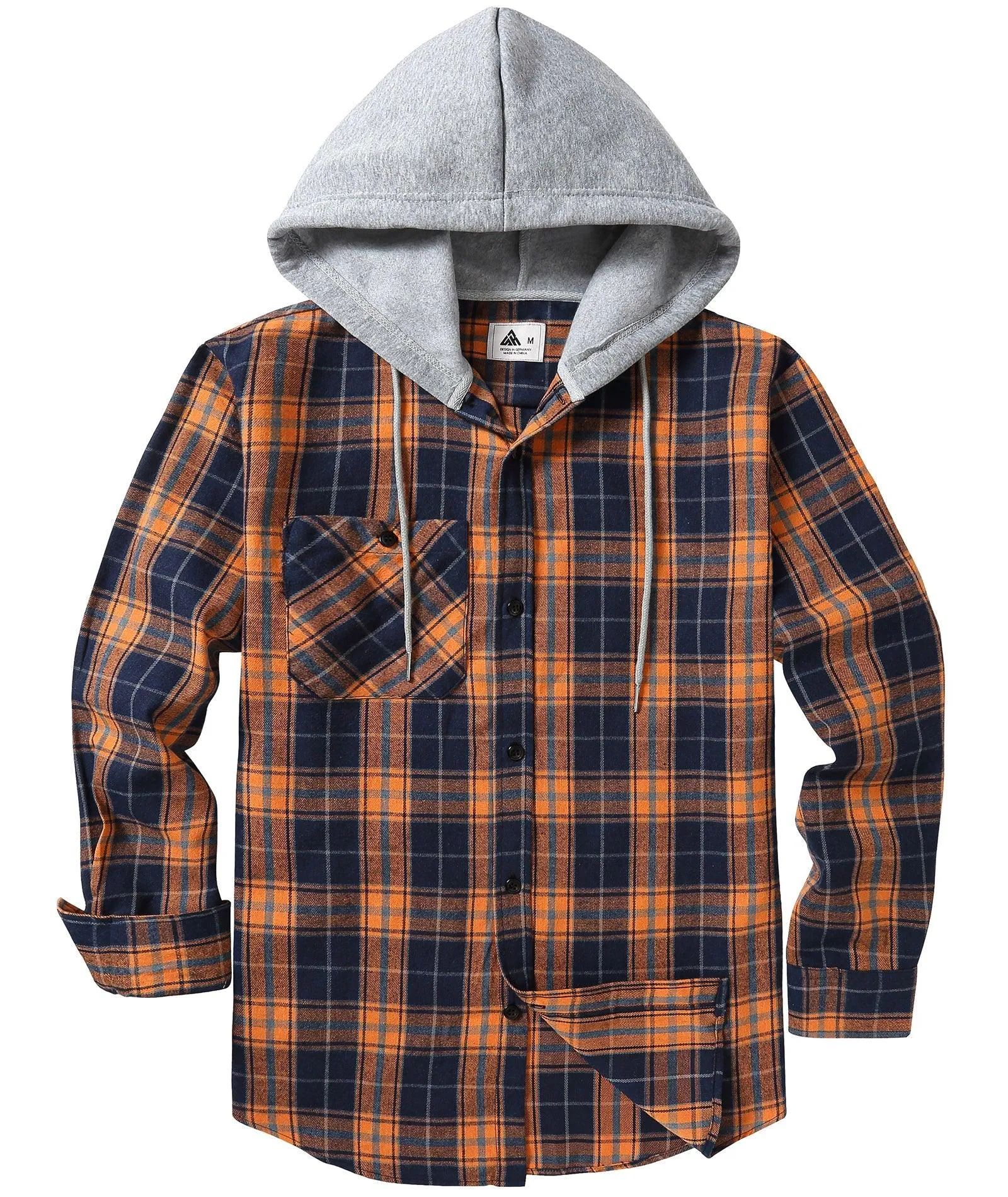 Men's Button Up Flannel Plaid Shirt-CFMMX20007