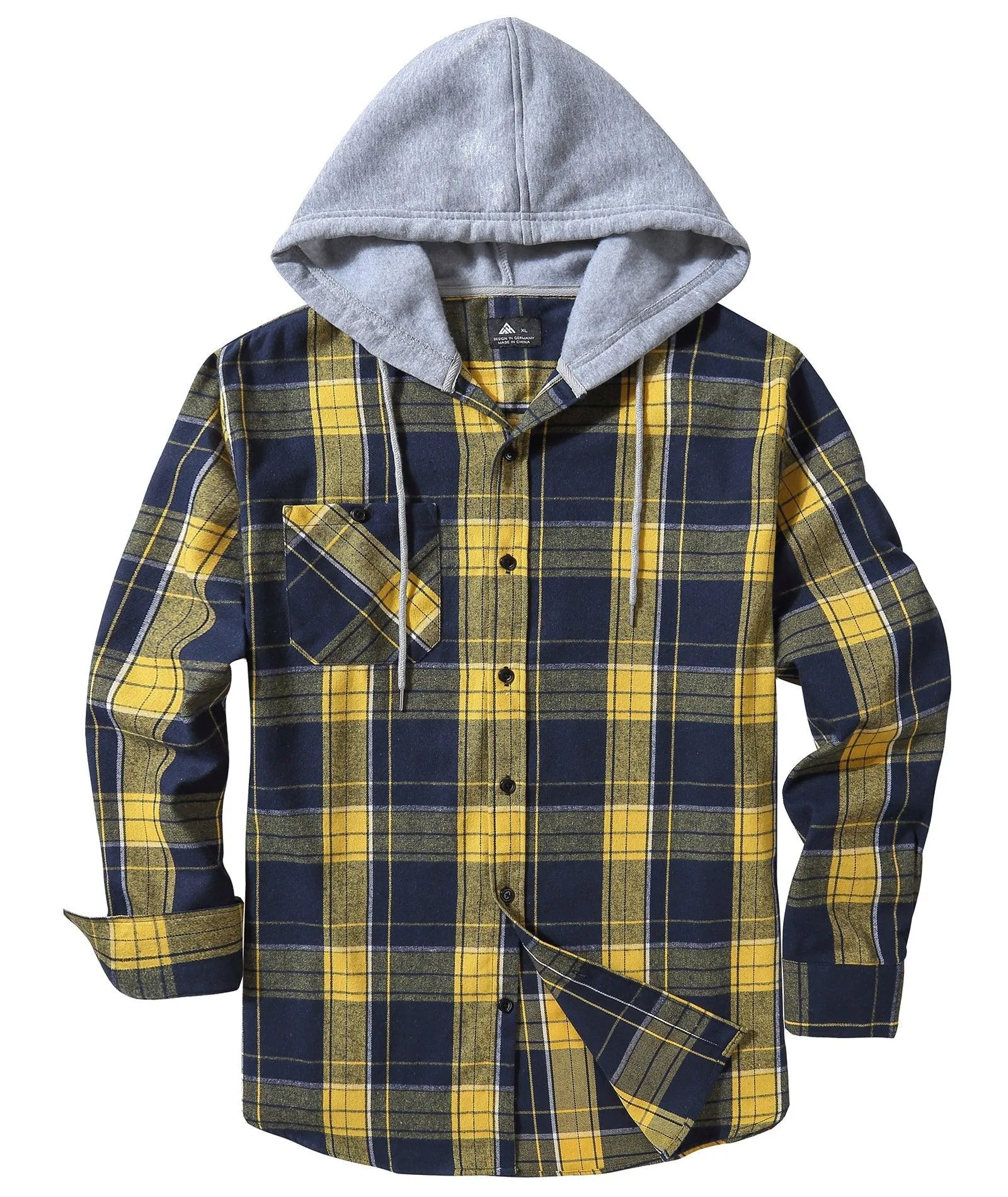 Men's Button Up Flannel Plaid Shirt-CFMMX20007
