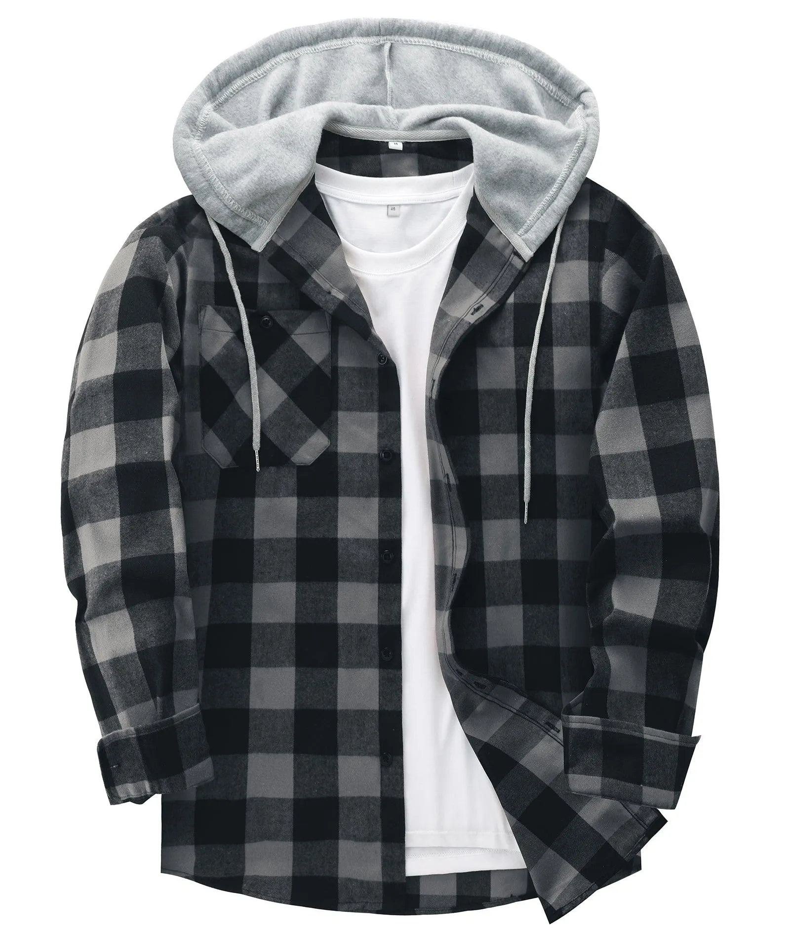 Men's Button Up Flannel Plaid Shirt-CFMMX20007