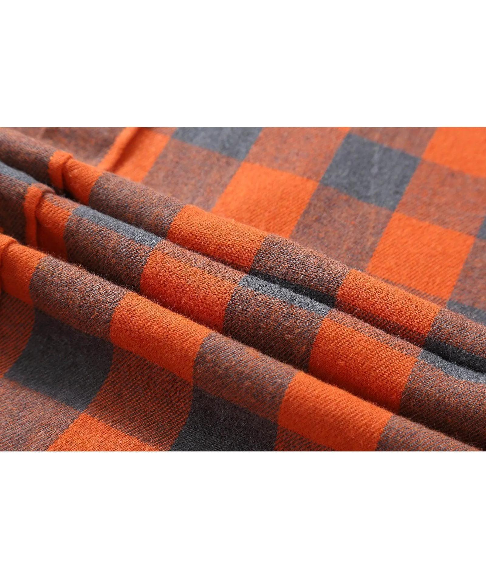 Men's Button Up Flannel Plaid Shirt-CFMMX20007