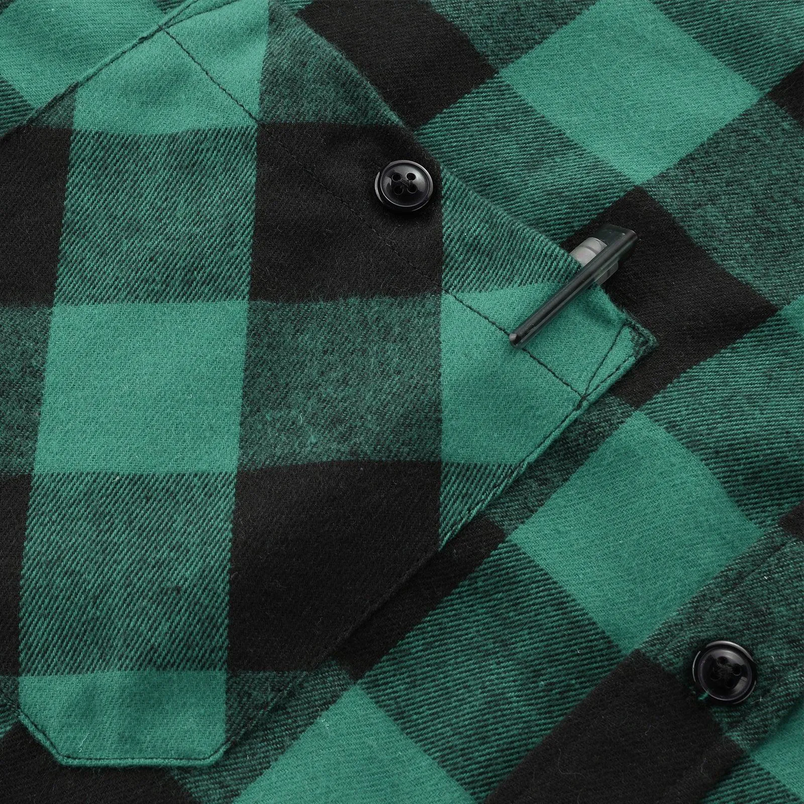 Men's Button Up Flannel Plaid Shirt-CFMMX20007