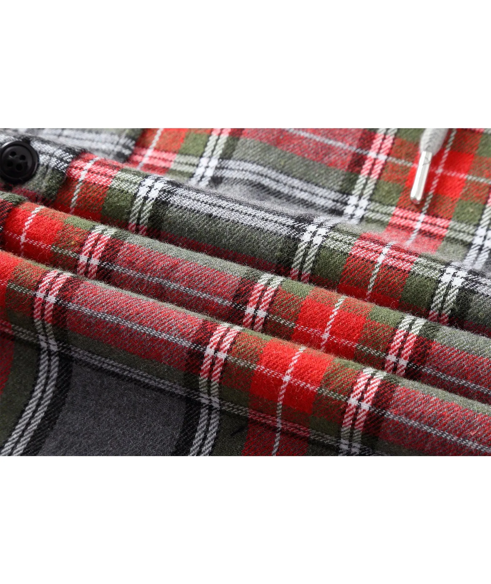 Men's Button Up Flannel Plaid Shirt-CFMMX20007