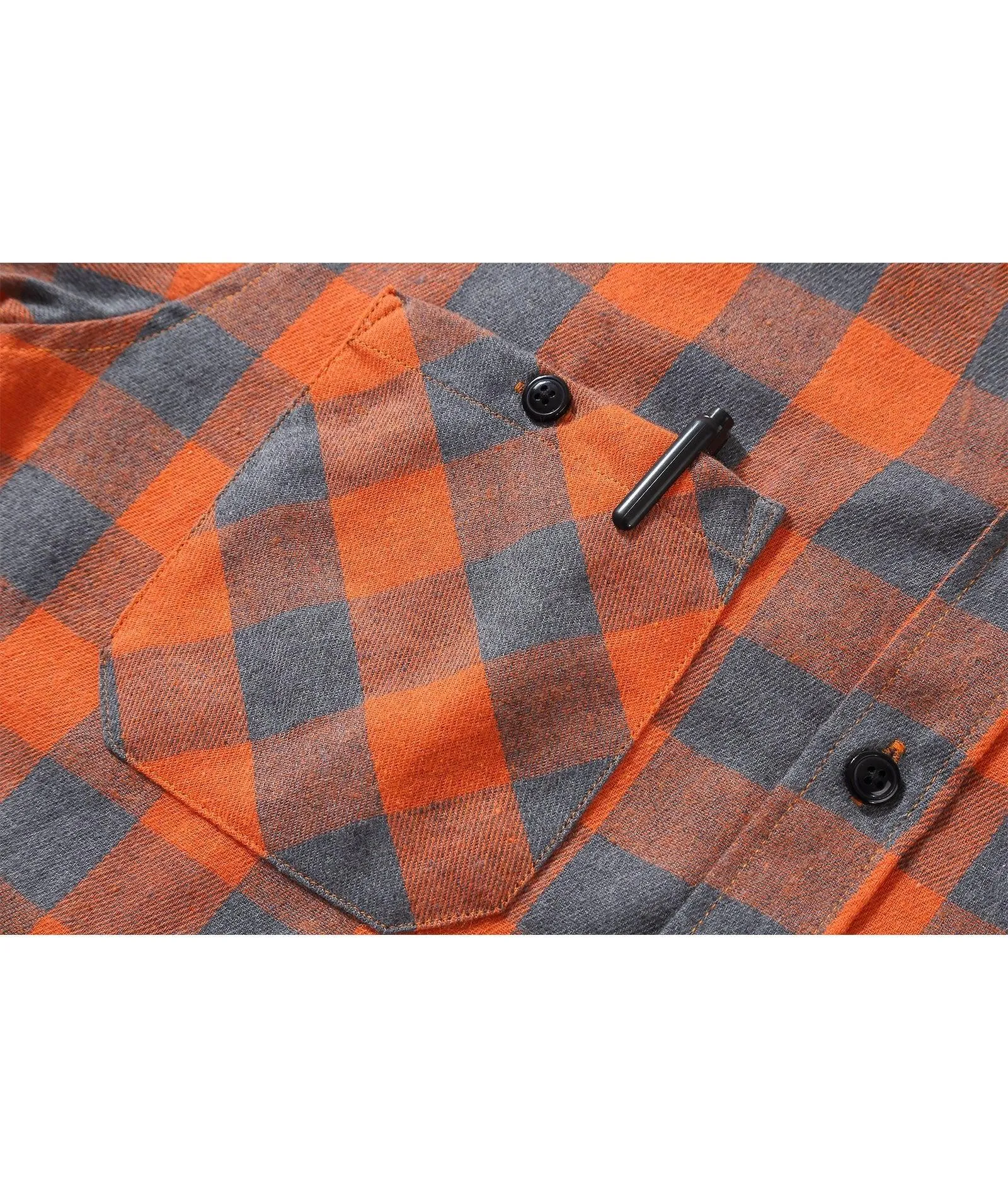 Men's Button Up Flannel Plaid Shirt-CFMMX20007