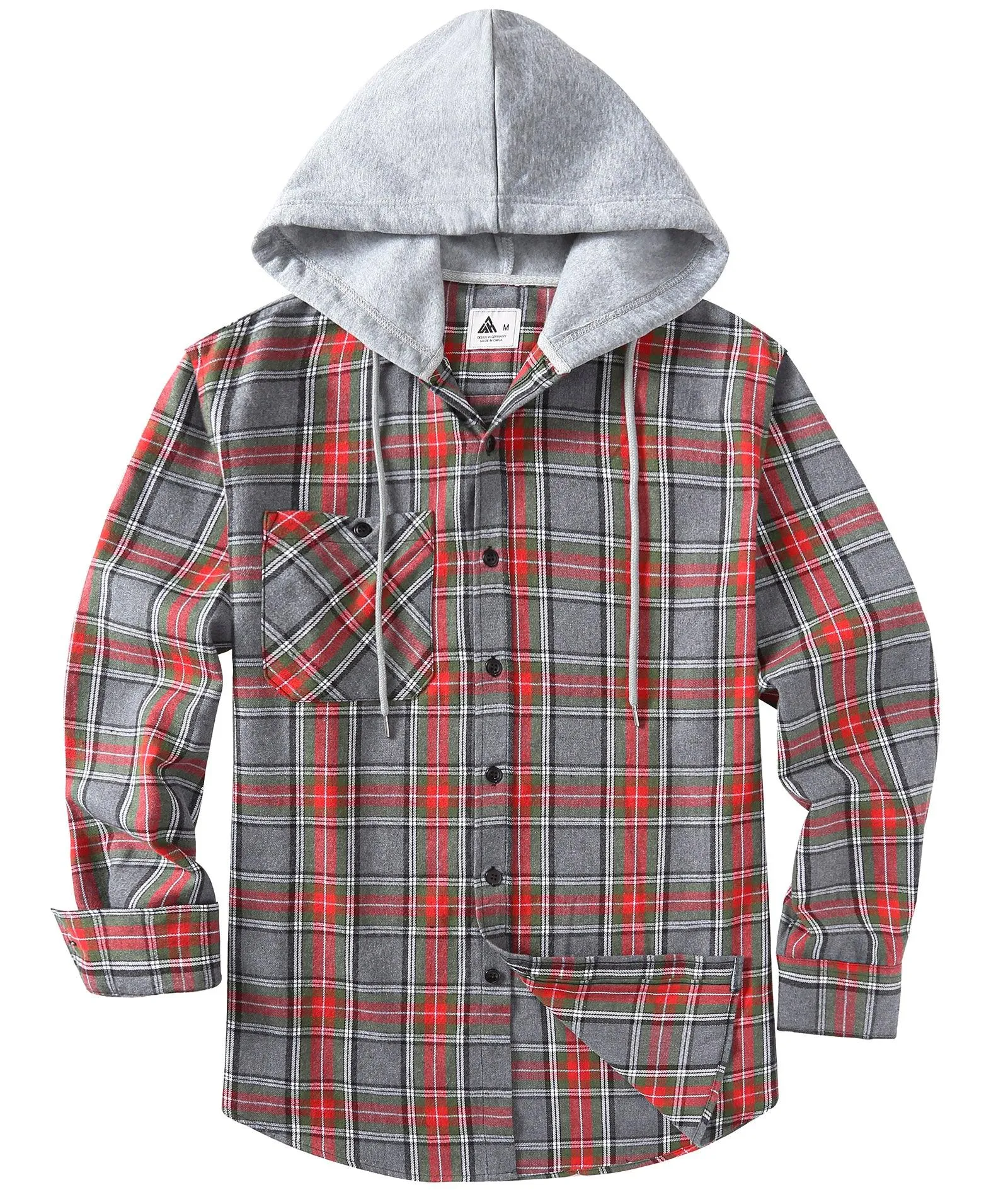 Men's Button Up Flannel Plaid Shirt-CFMMX20007