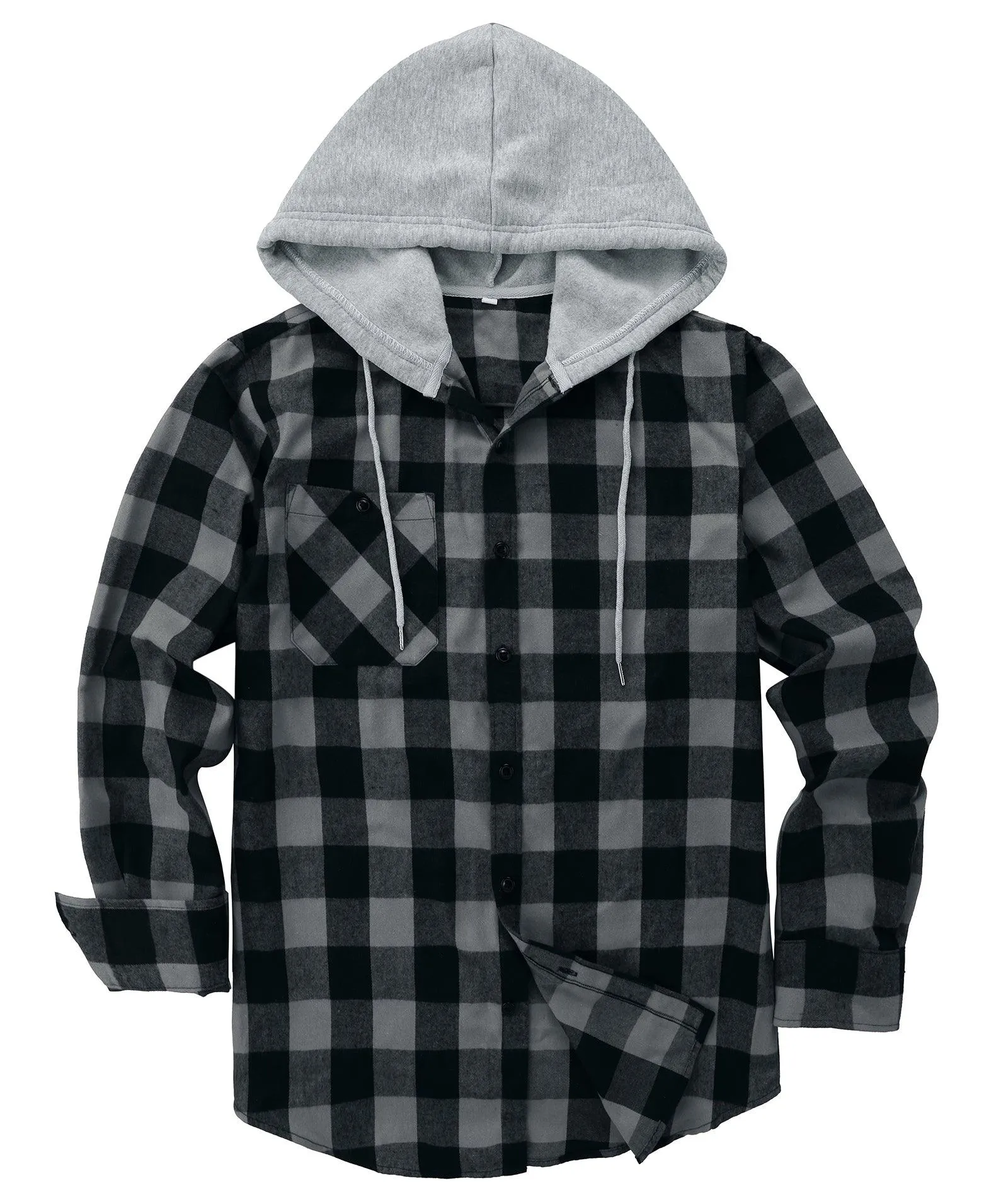 Men's Button Up Flannel Plaid Shirt-CFMMX20007