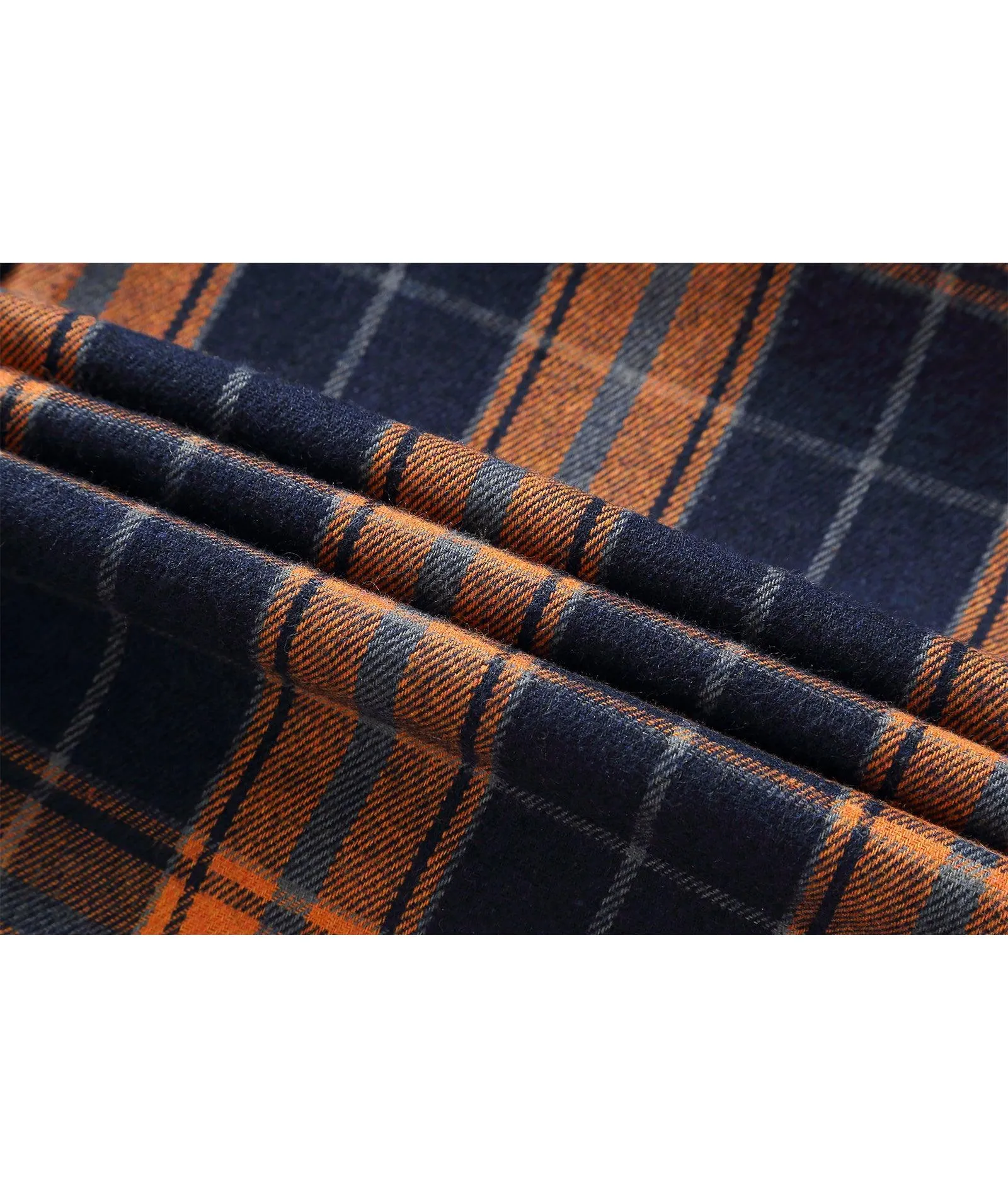 Men's Button Up Flannel Plaid Shirt-CFMMX20007