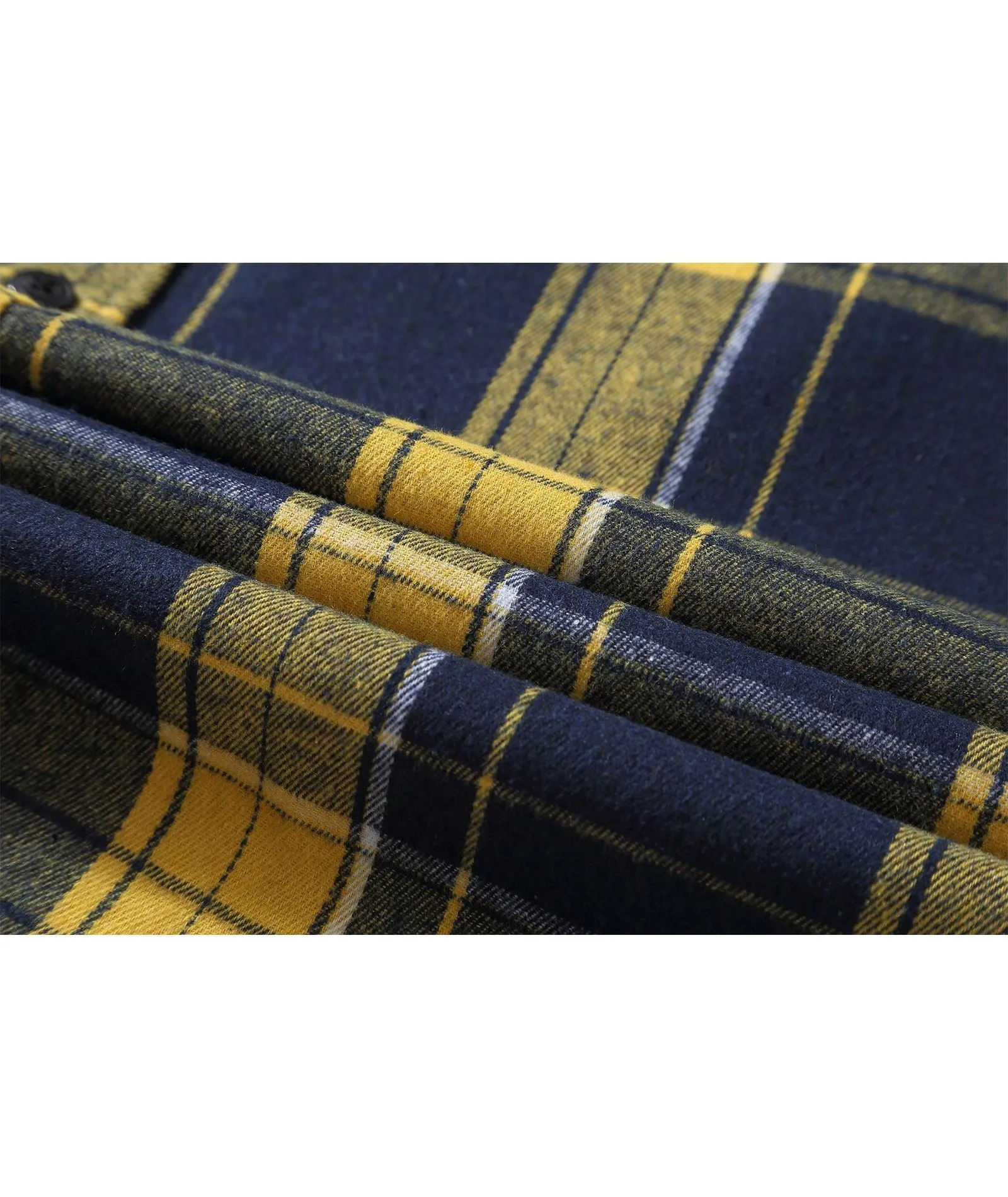 Men's Button Up Flannel Plaid Shirt-CFMMX20007