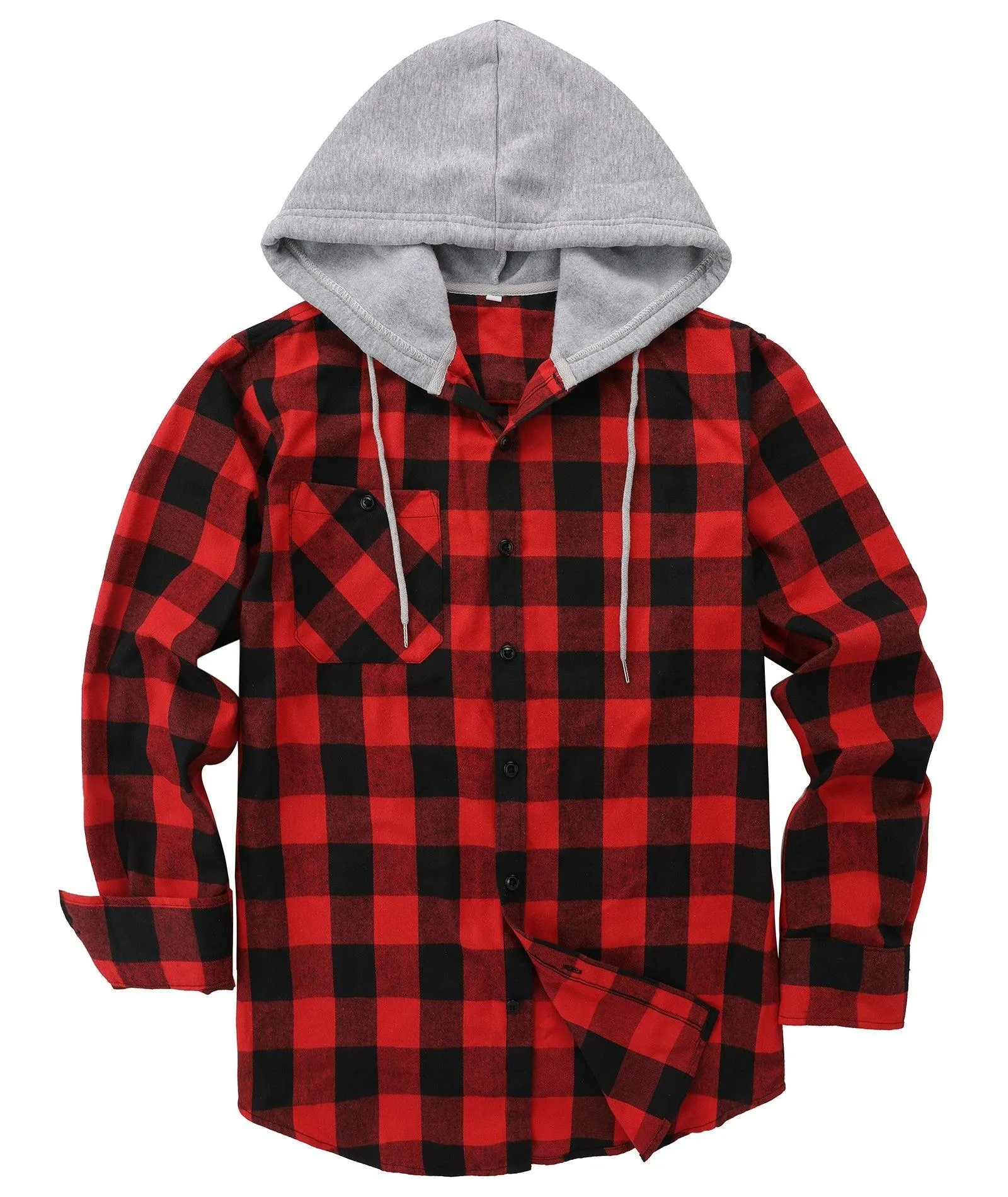 Men's Button Up Flannel Plaid Shirt-CFMMX20007