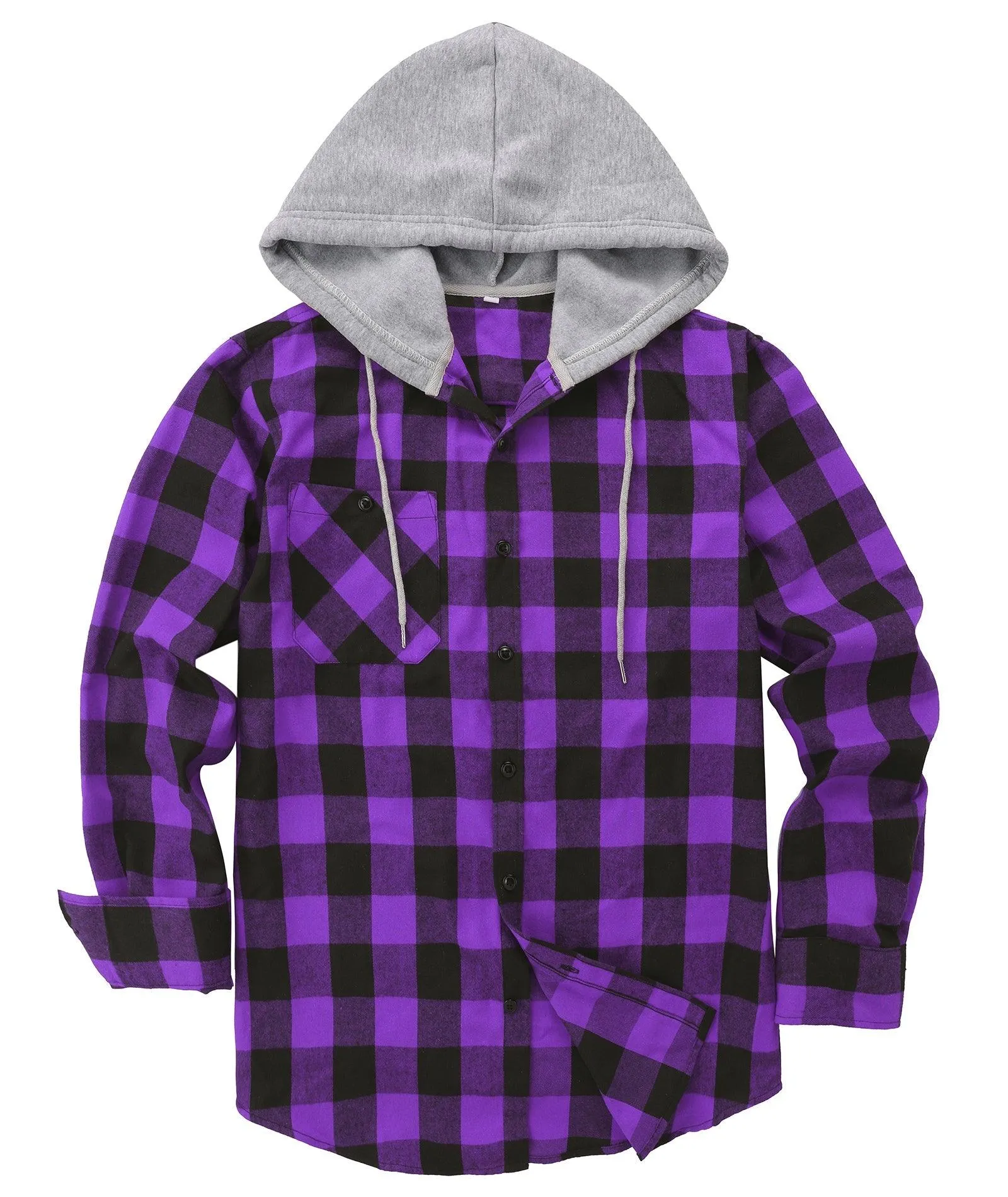 Men's Button Up Flannel Plaid Shirt-CFMMX20007