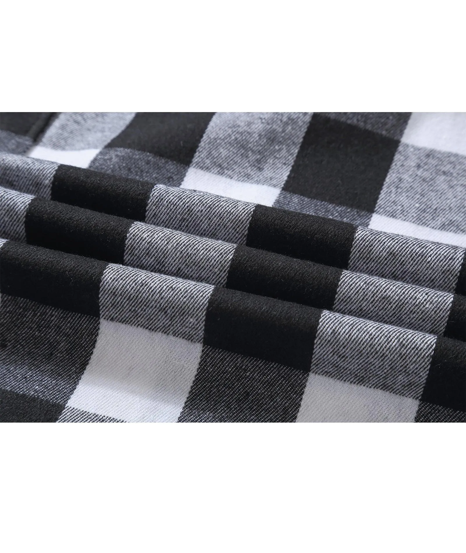 Men's Button Up Flannel Plaid Shirt-CFMMX20007