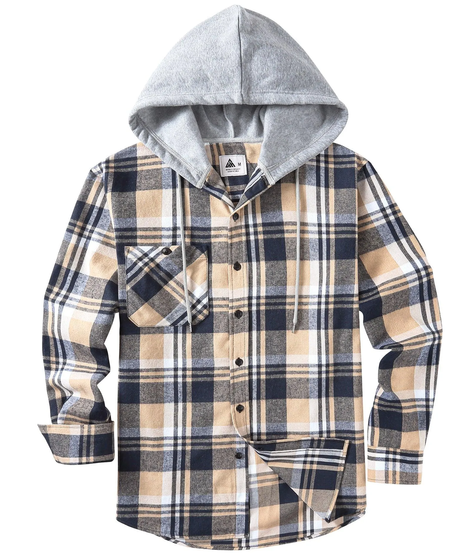 Men's Button Up Flannel Plaid Shirt-CFMMX20007