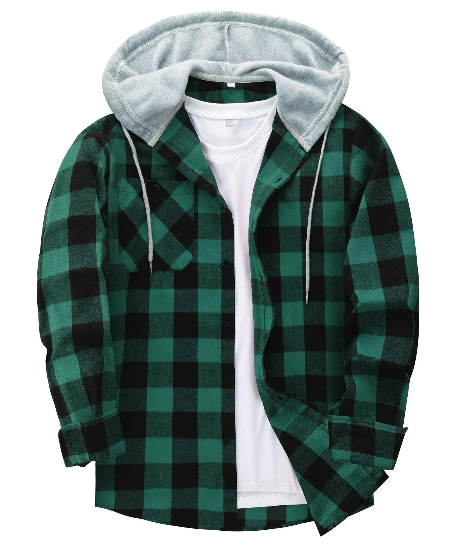 Men's Button Up Flannel Plaid Shirt-CFMMX20007