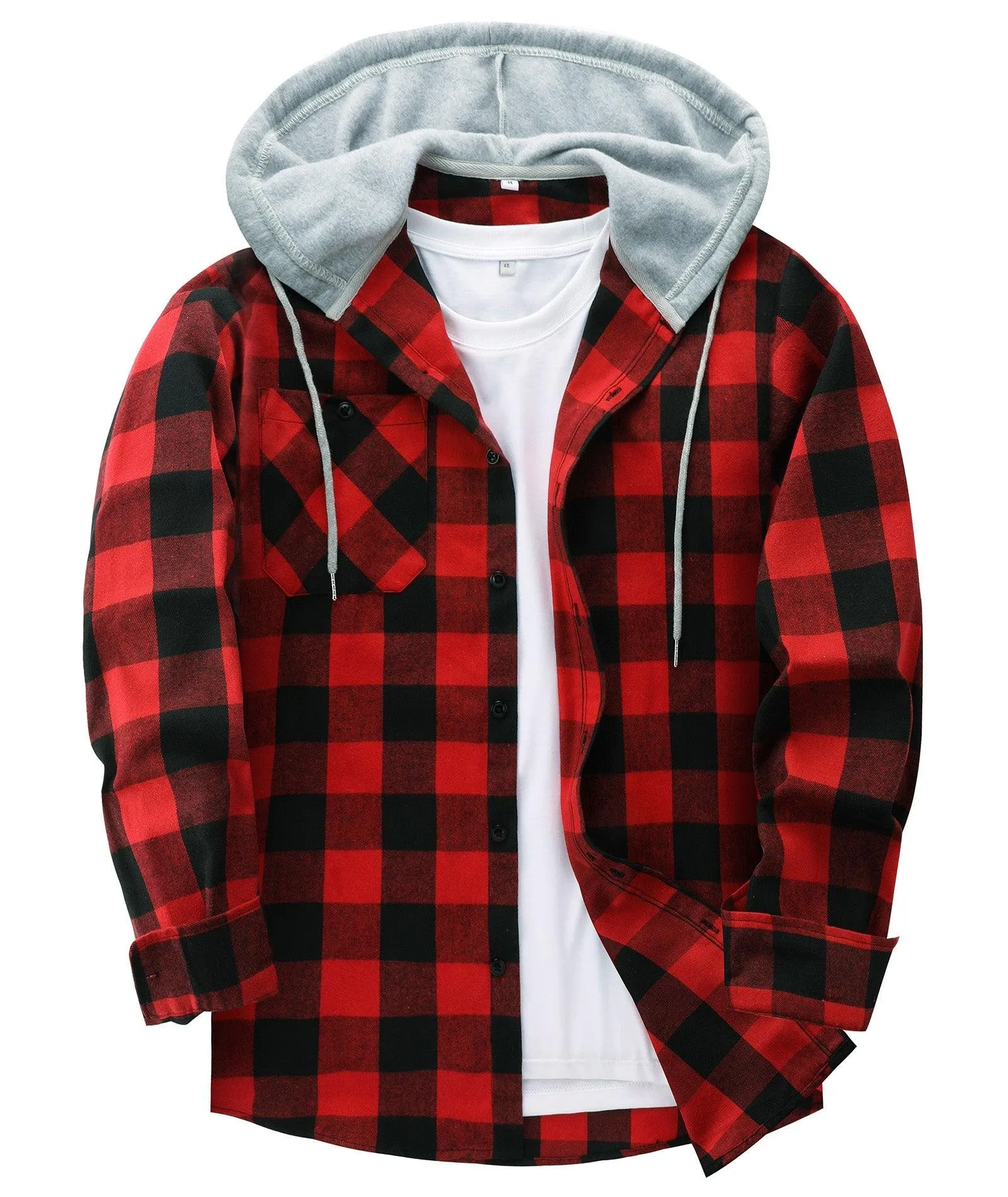 Men's Button Up Flannel Plaid Shirt-CFMMX20007