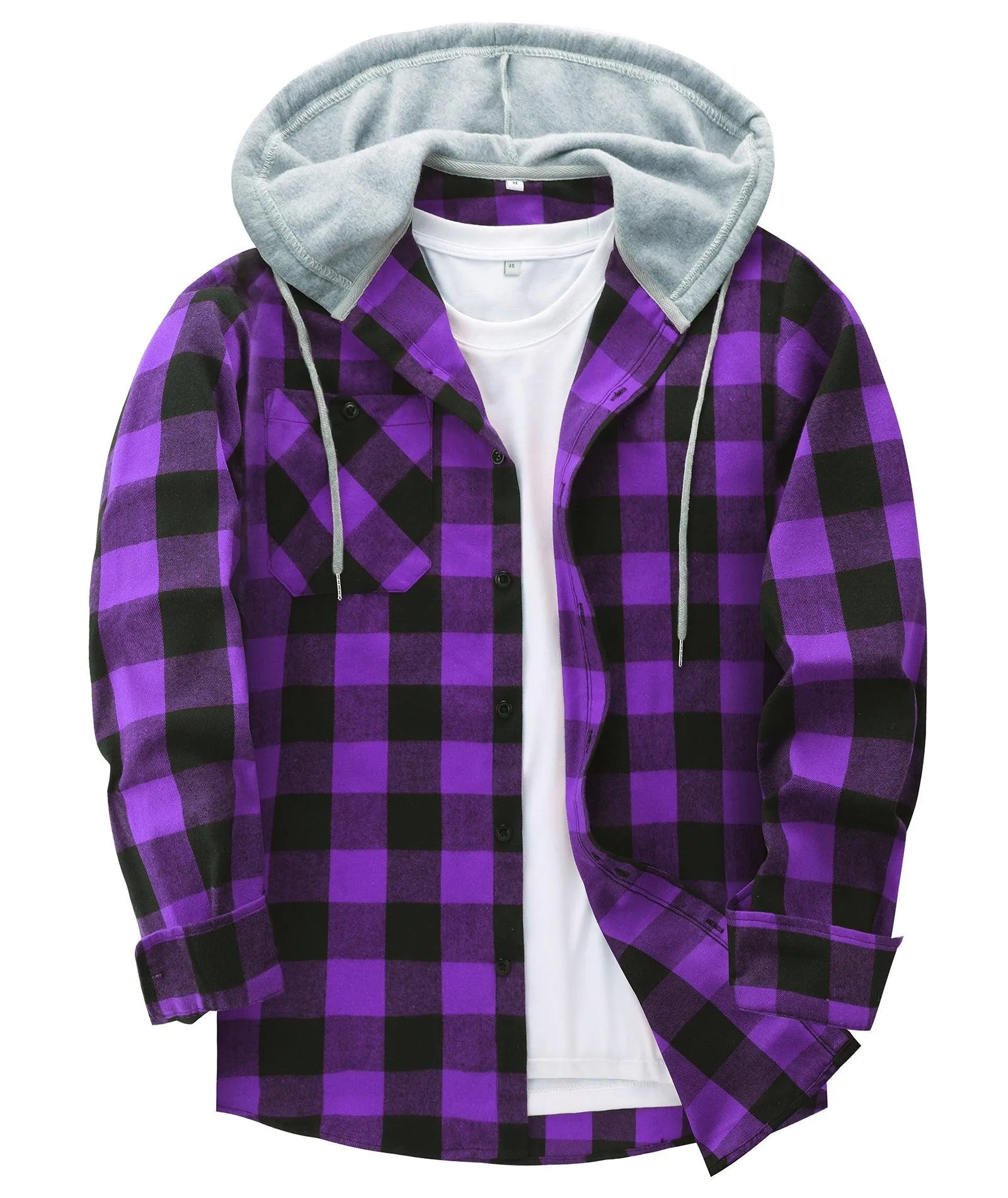 Men's Button Up Flannel Plaid Shirt-CFMMX20007