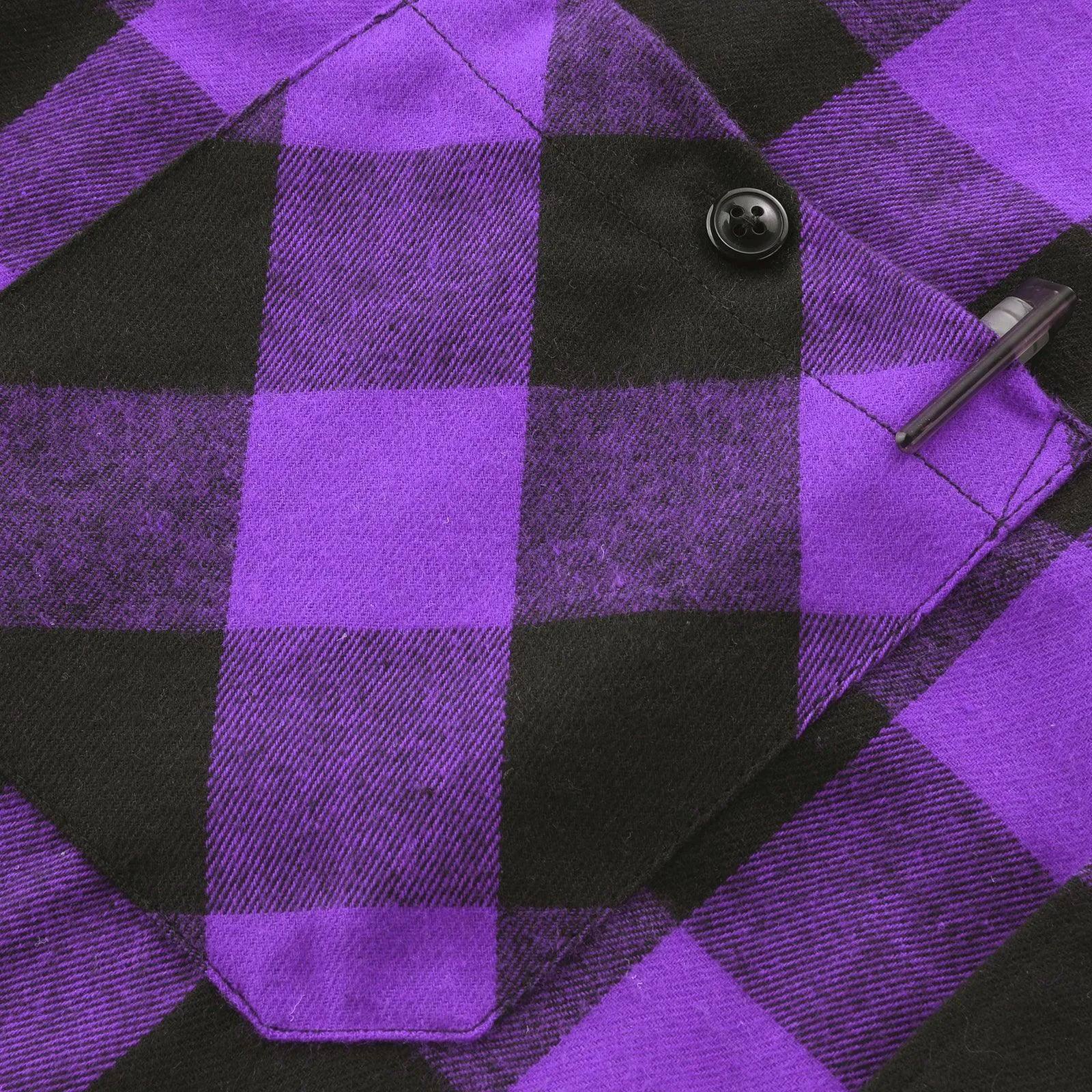 Men's Button Up Flannel Plaid Shirt-CFMMX20007
