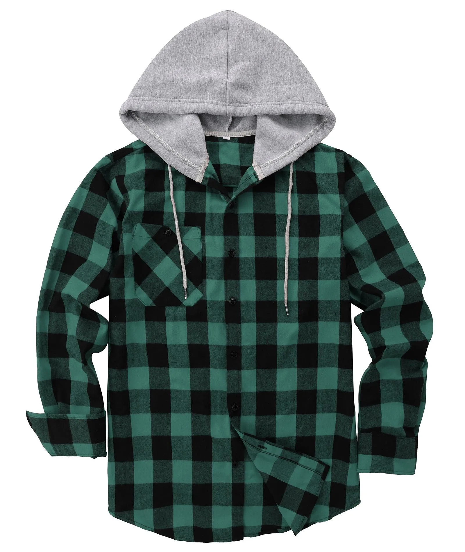 Men's Button Up Flannel Plaid Shirt-CFMMX20007
