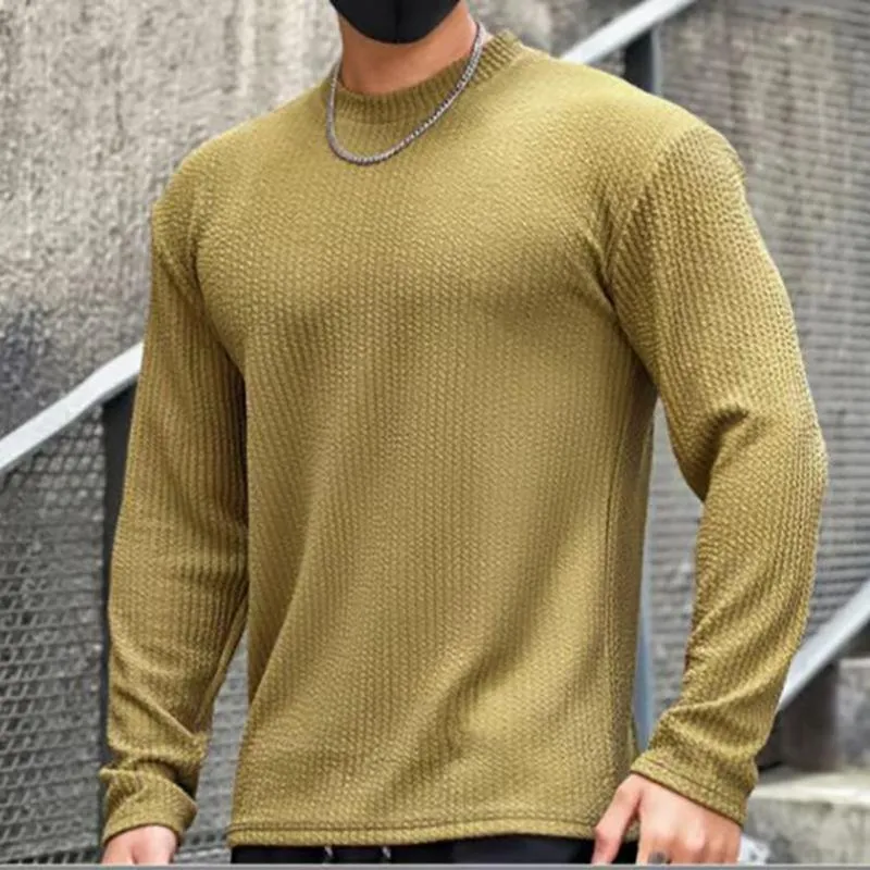 Men's Fitness Long Sleeve Knitted Pullover T-Shirt 20913261L