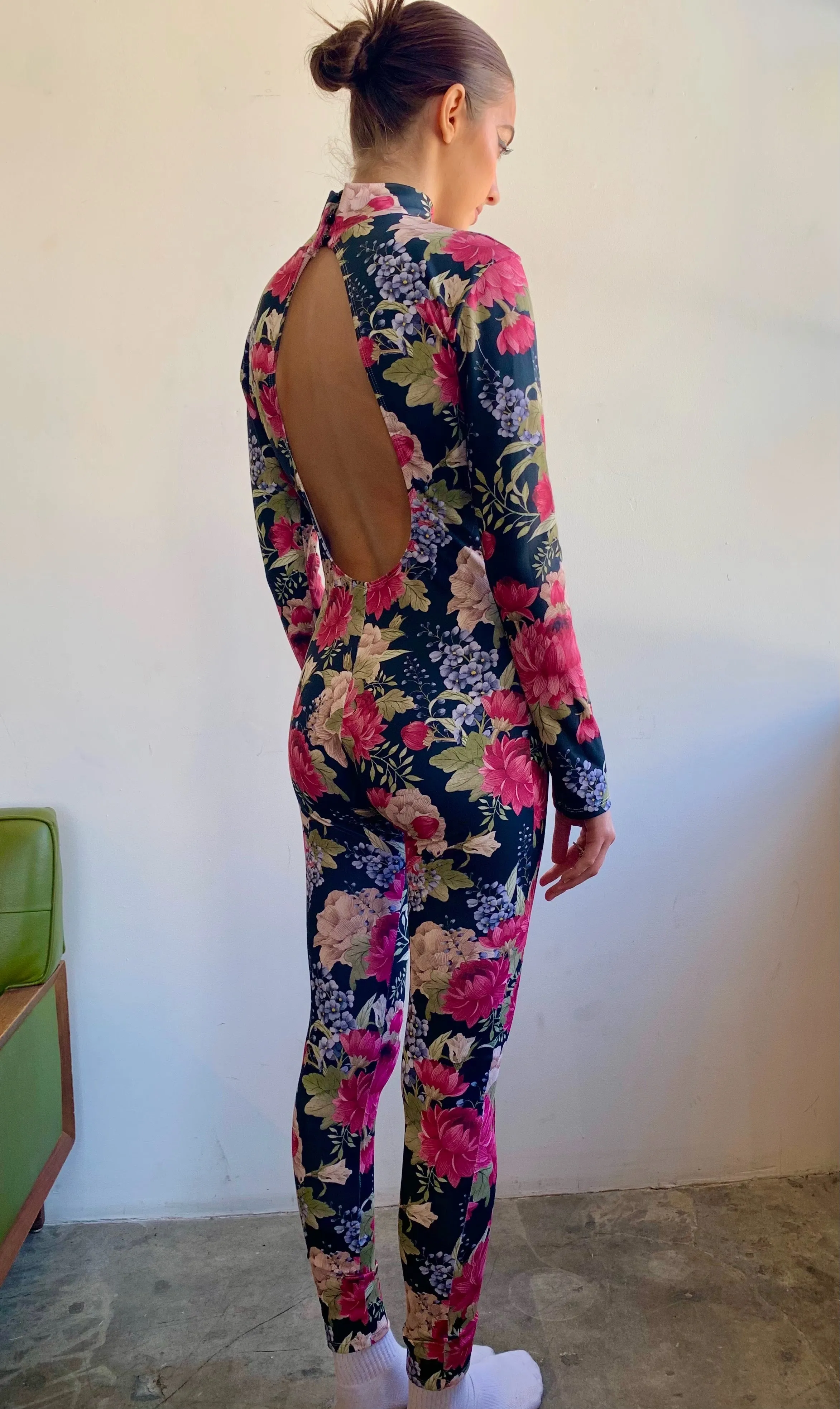 Mona Lisa Vito Floral Catsuit with Open Back