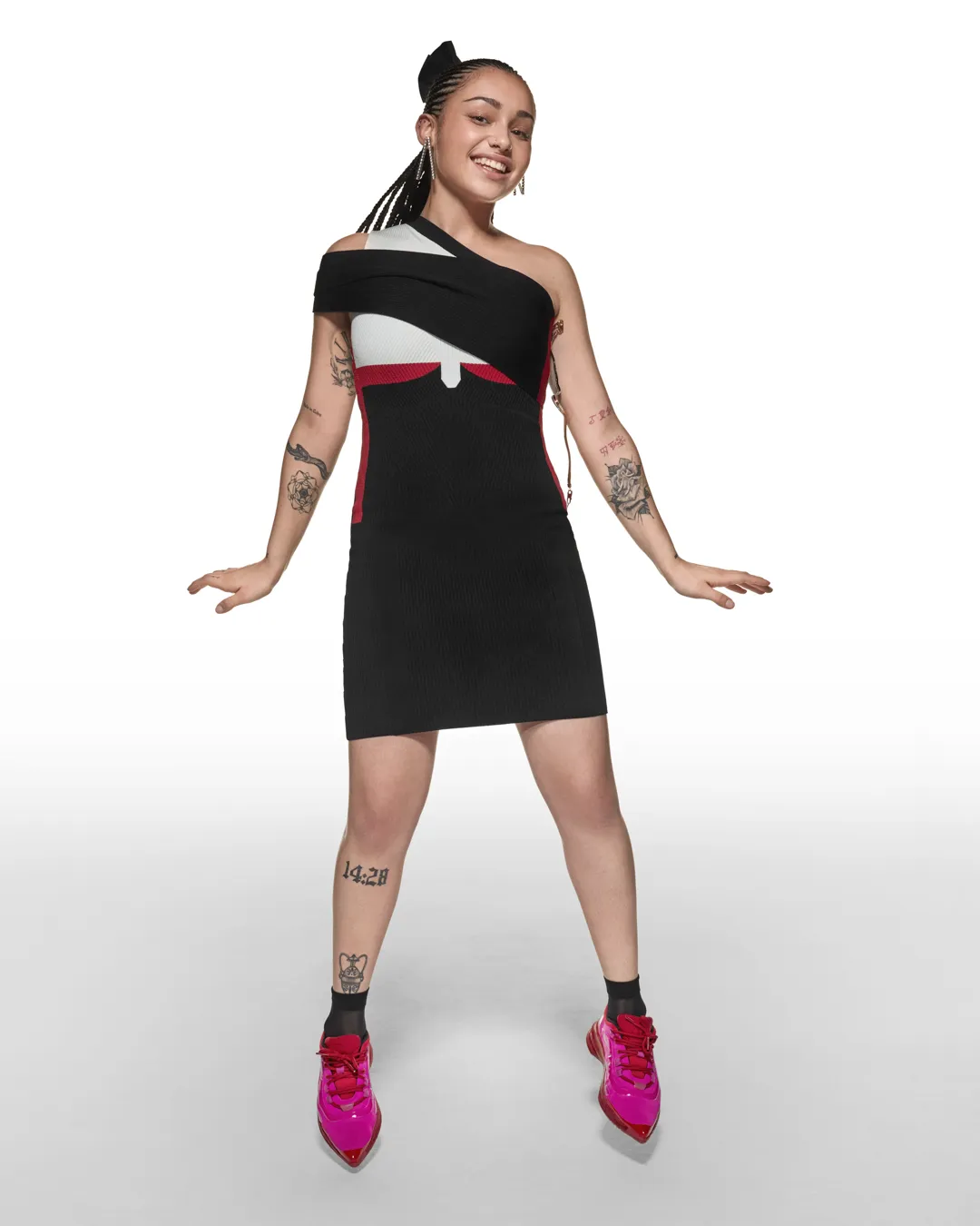 MULTICOLOR ASYMMETRIC WRAP DRESS - MULTICOLOR