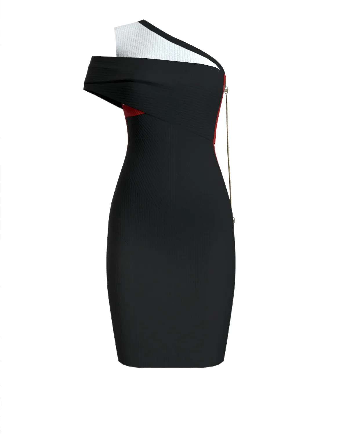 MULTICOLOR ASYMMETRIC WRAP DRESS - MULTICOLOR