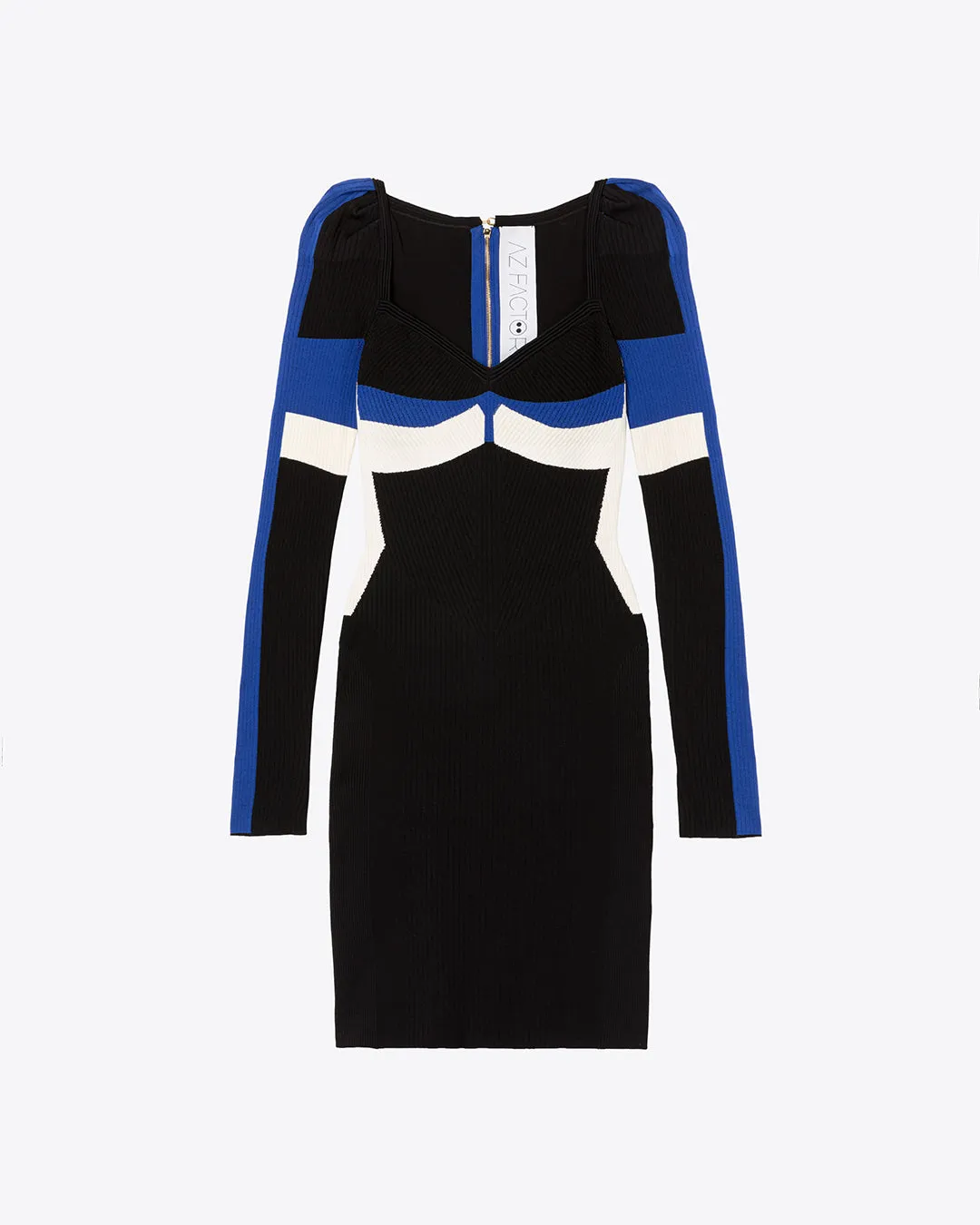 MULTICOLOR PUFF SHOULDER DRESS - MULTICOLOR