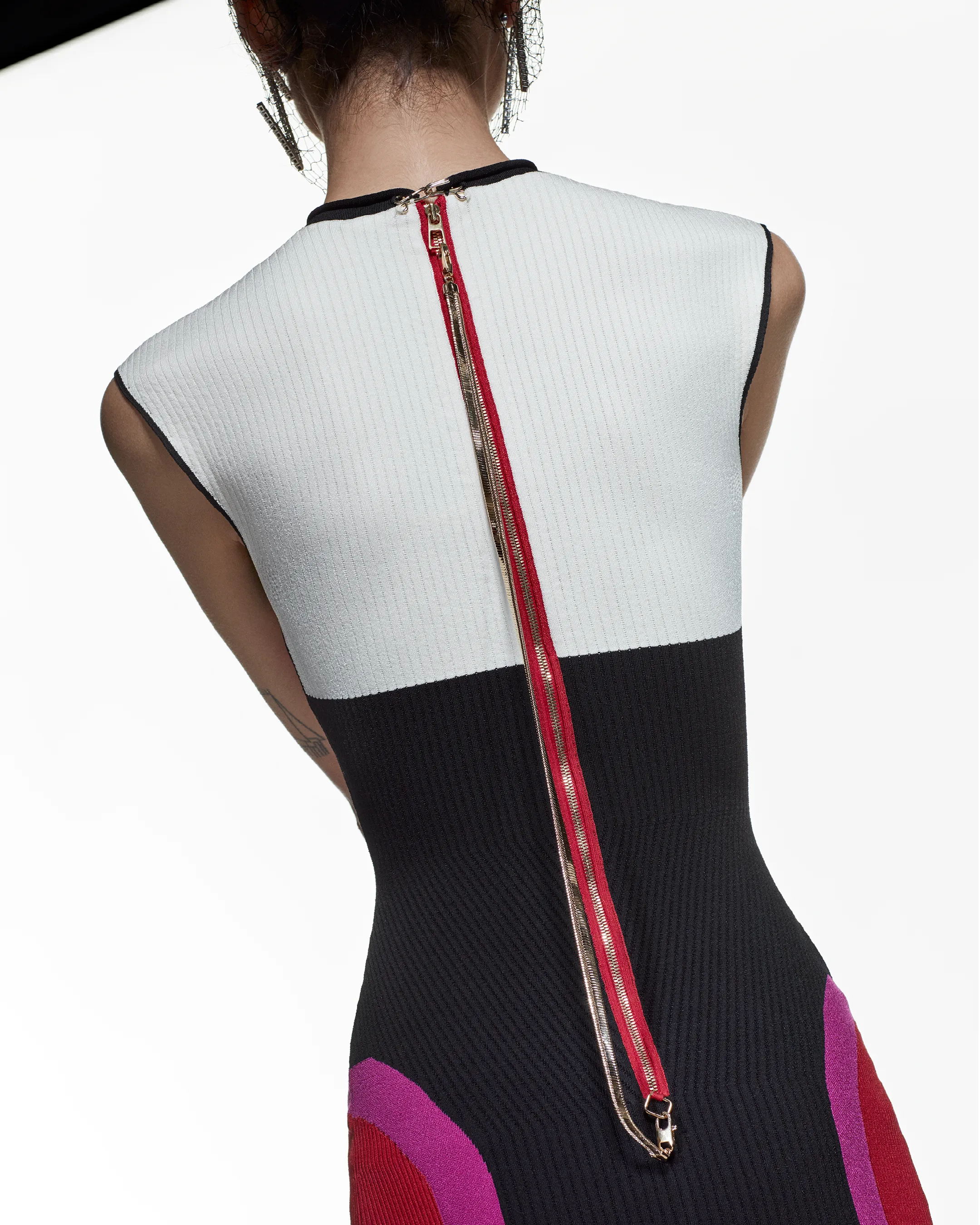 MULTICOLOR SLEEVELESS DRESS - MULTICOLOR