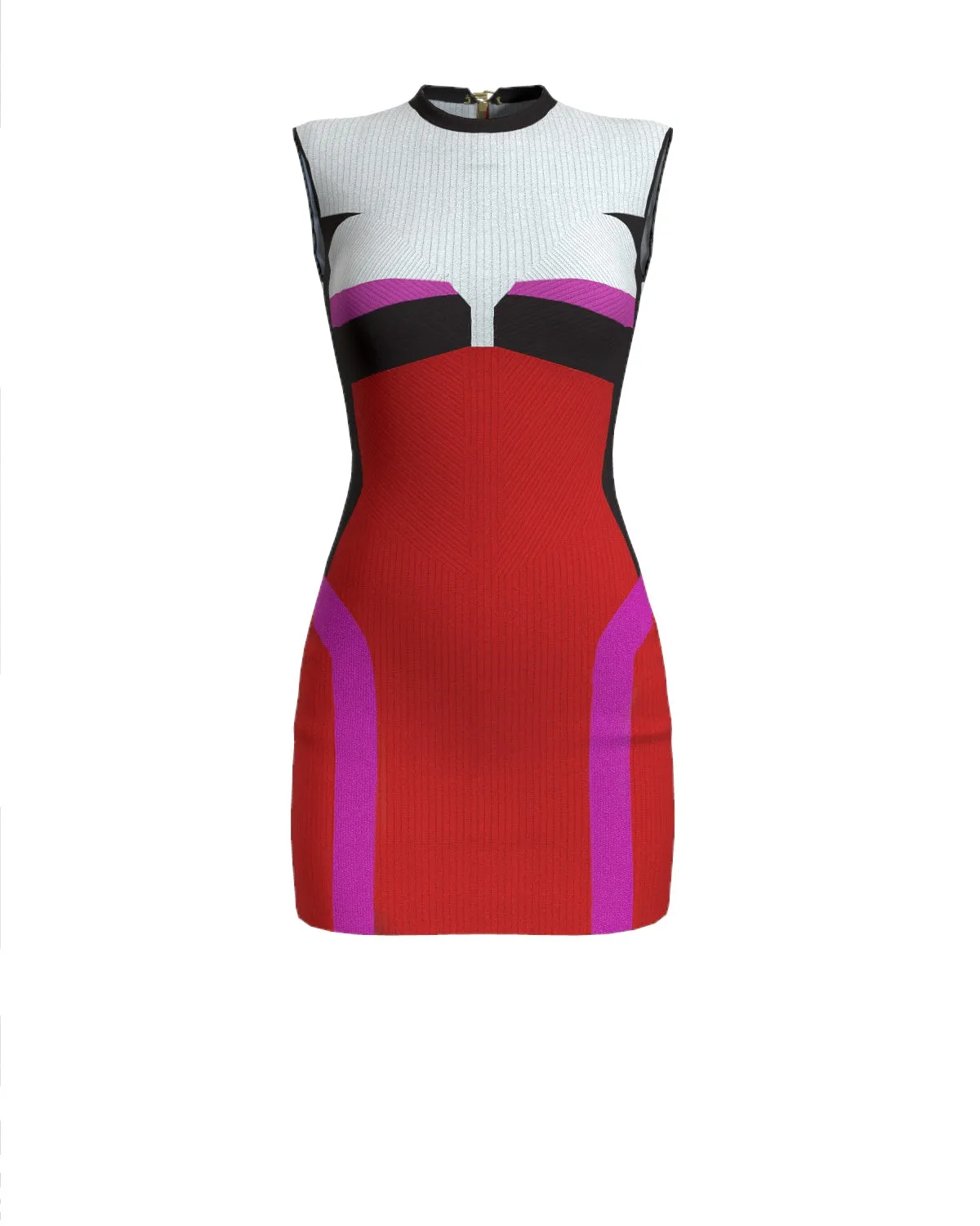 MULTICOLOR SLEEVELESS DRESS - MULTICOLOR