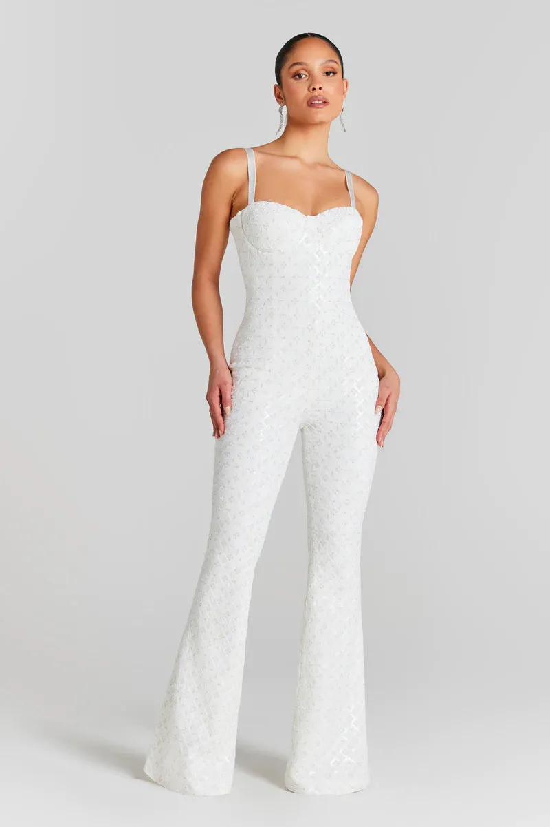 Nadine Merabi Hailey White Jumpsuit