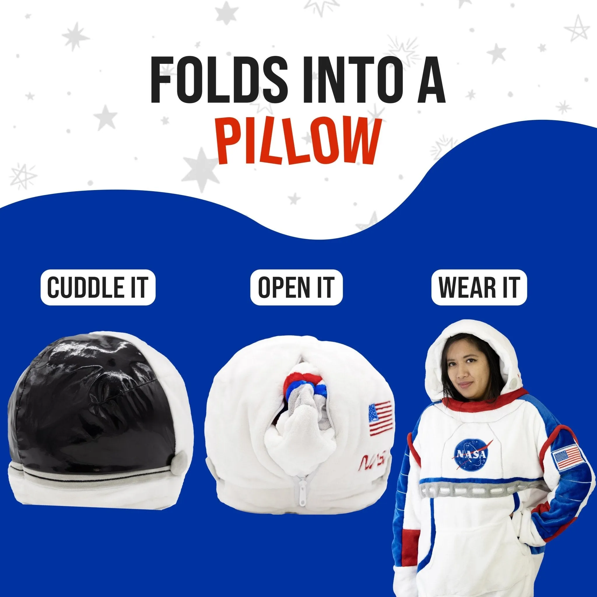 NASA Astronaut Snugible | Blanket Hoodie & Pillow