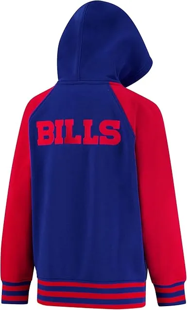 NFL Official Boy's Super Soft Full Zip Varsity Hoodie Sweatshirt|Buffalo Bills