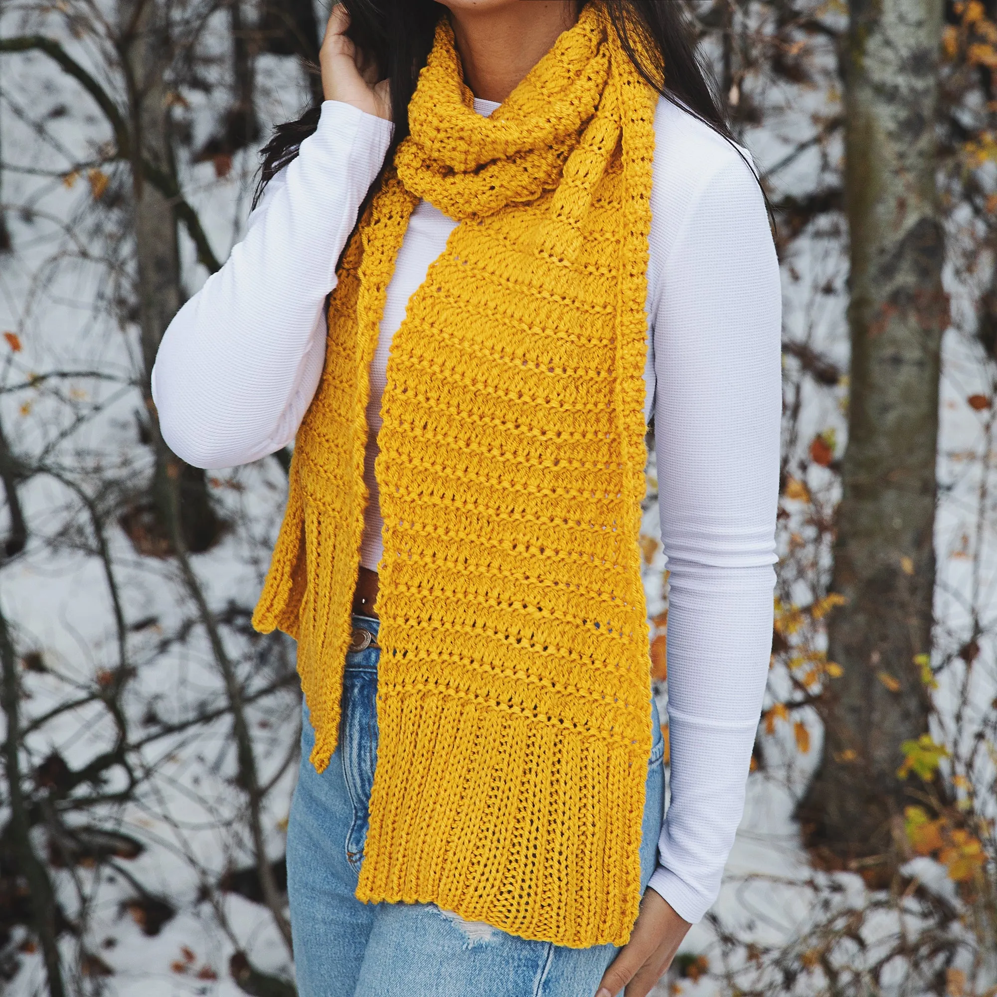 October Scarf Knitting Pattern