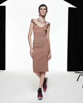 OFF SHOULDER DRESS - NUDE
