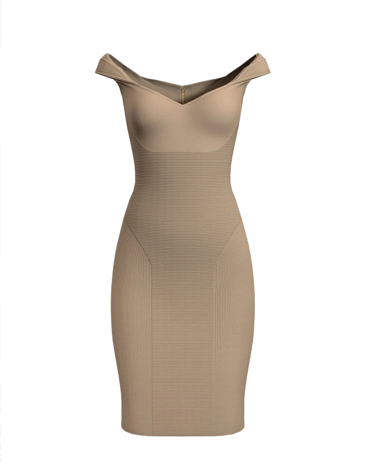 OFF SHOULDER DRESS - NUDE