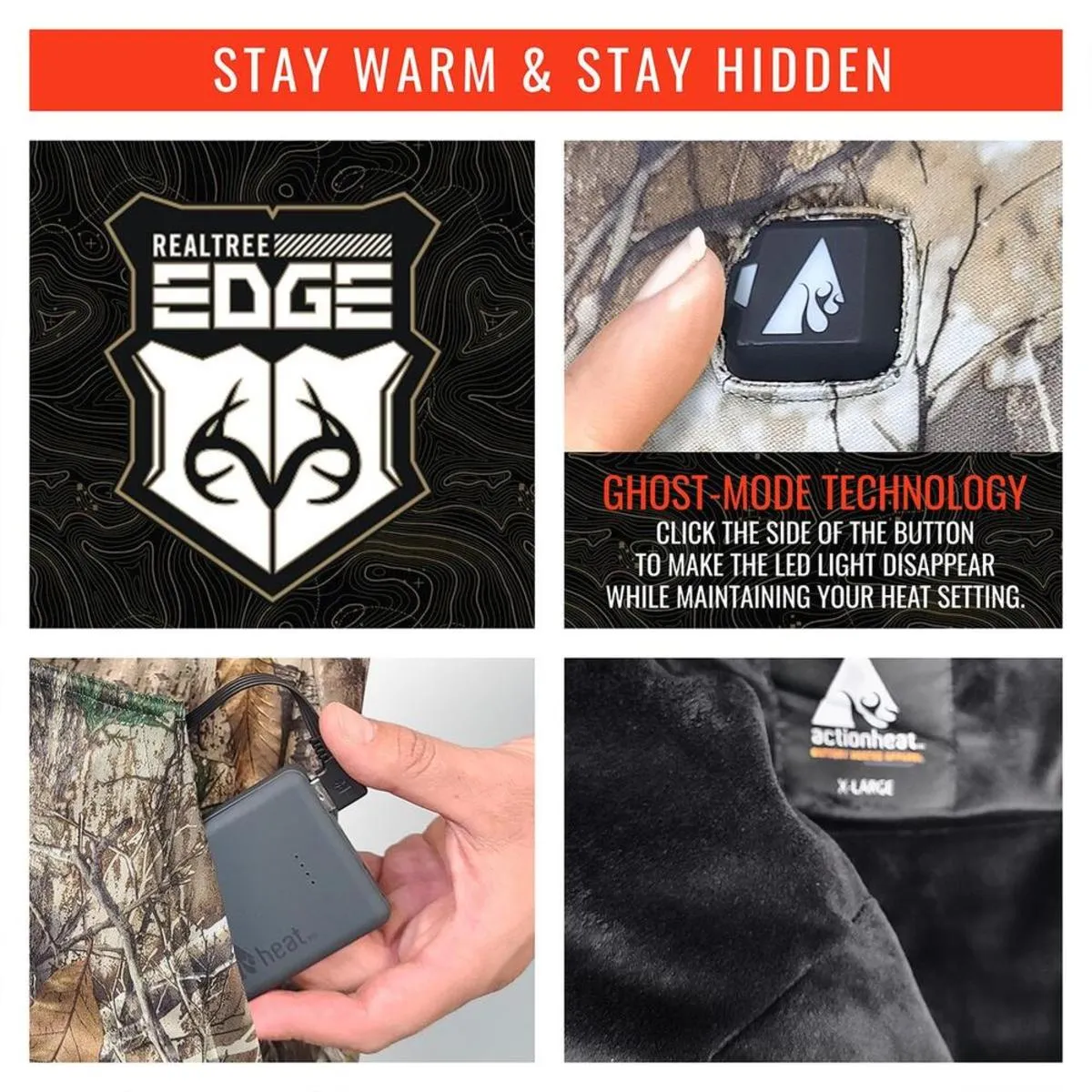 Open Box ActionHeat 5V Battery Heated Hunting Hoodie Sweatshirt